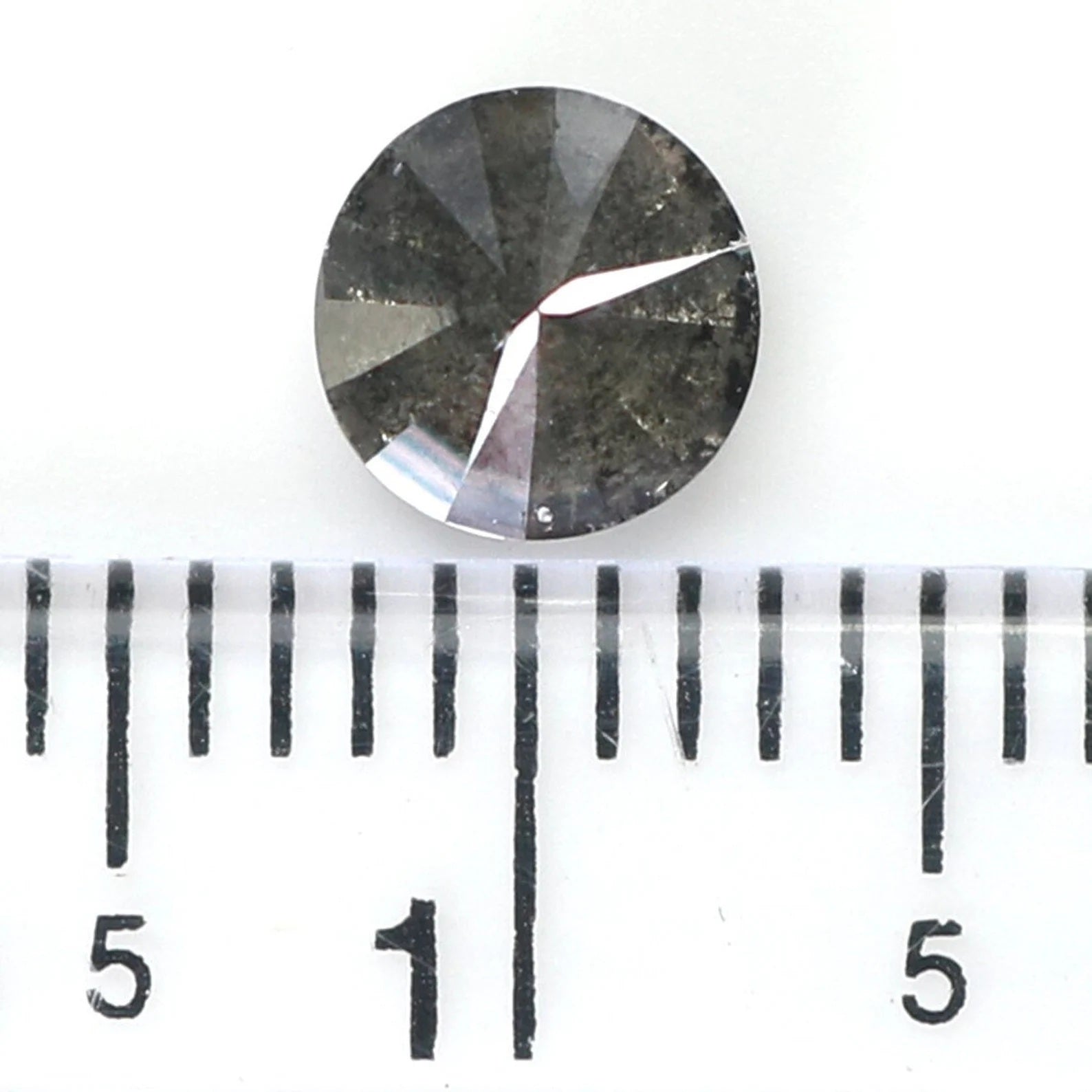 0.85 Ct Natural Loose Round Shape Diamond Salt And Pepper Round Diamond 5.50 MM Natural Black Grey Color Round Brilliant Cut Diamond NQ9353