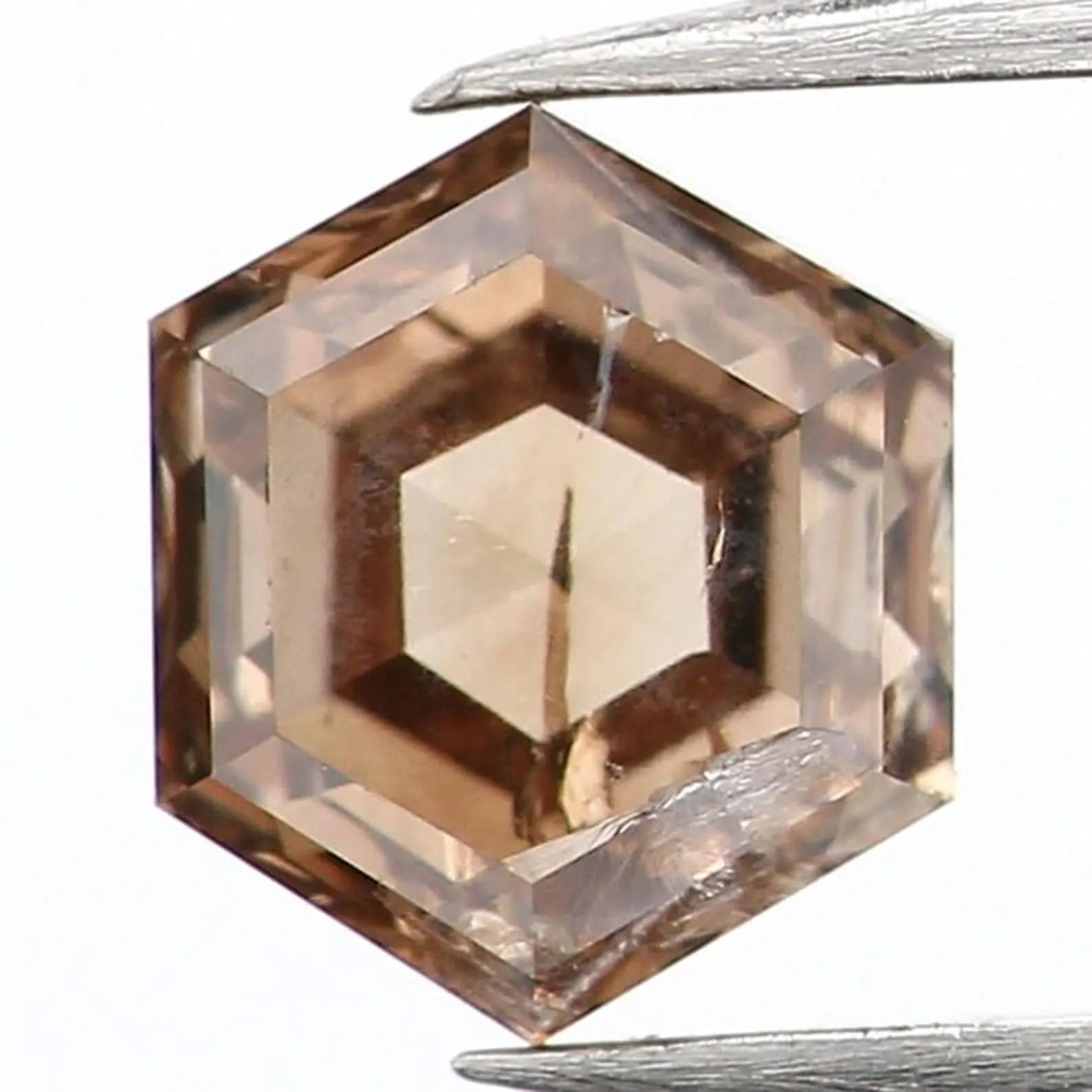 0.37 CT Natural Loose Hexagon Diamond Brown Color Hexagon Diamond 4.45 MM Natural Loose Brown Color Diamond Hexagon Rose Cut Diamond NQ1187