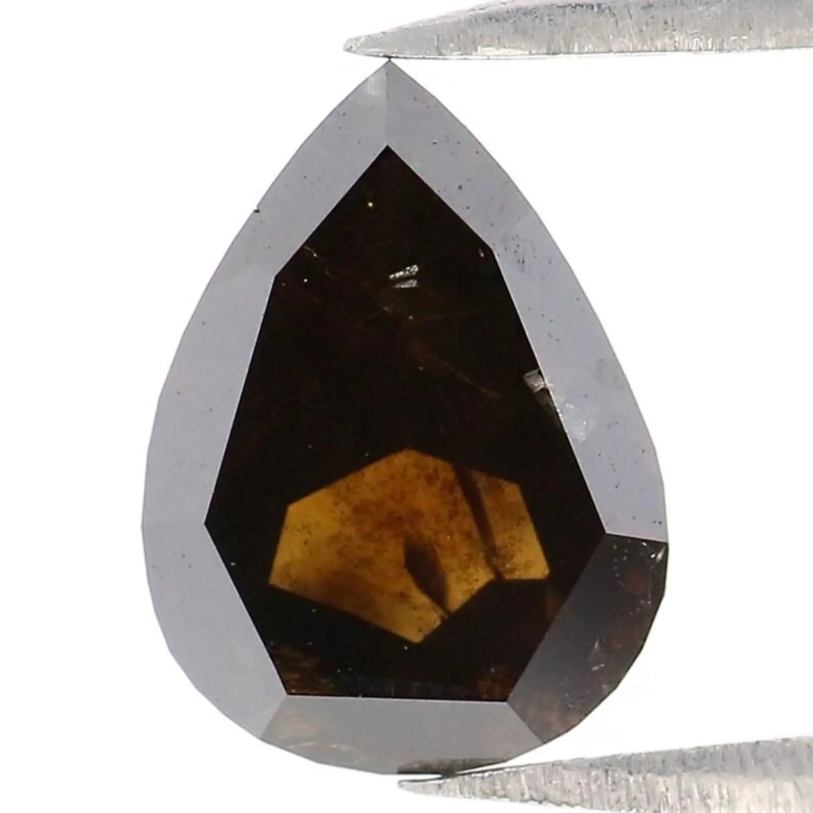 1.38 CT Natural Loose Pear Shape Diamond Brown Color Pear Cut Diamond 8.55 MM Natural Loose Diamond Brown Color Pear Rose Cut Diamond NQ9189
