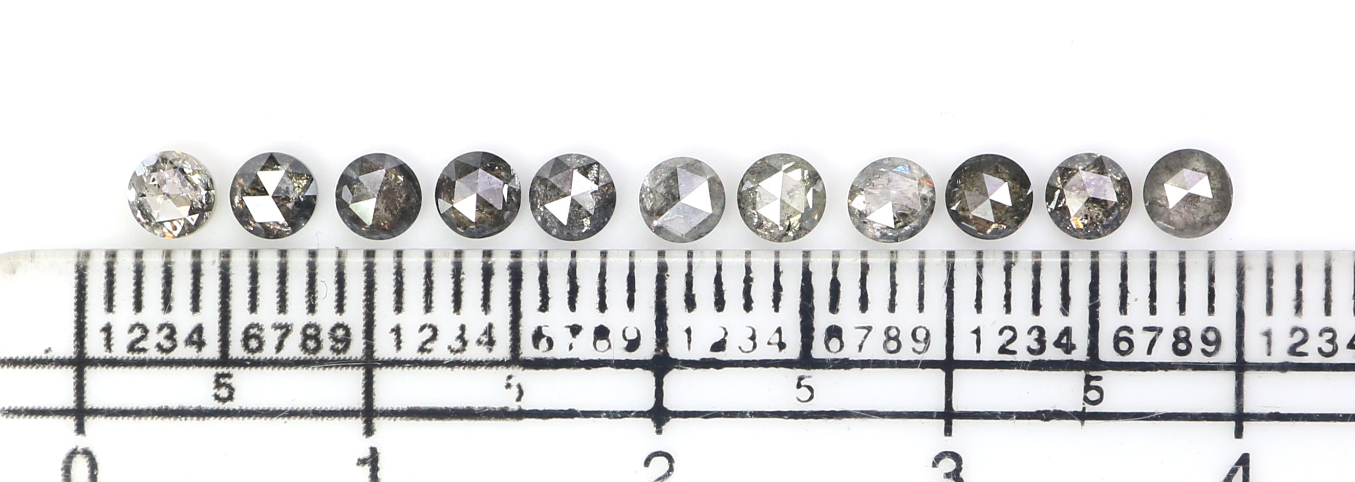 1.48 Ct Natural Loose Round Rose Cut Diamond Salt And Pepper Round Shape Diamond 2.95 MM Natural Black Grey Round Rose Cut Diamond LQ2825