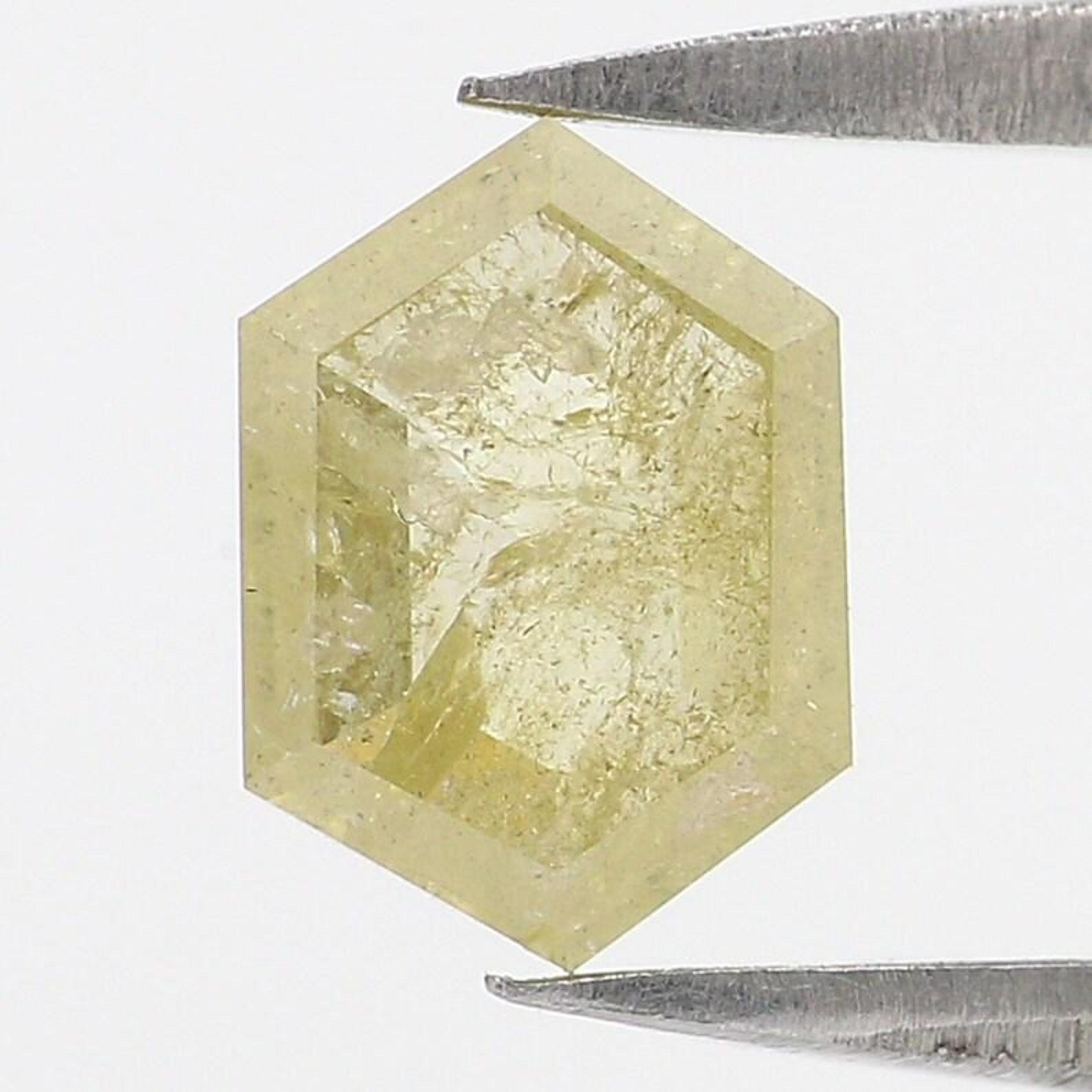 0.69 CT Natural Loose Hexagon Shape Diamond Yellow Color Hexagon Cut Diamond 7.20 MM Natural Loose Diamond Hexagon Rose Cut Diamond QN9882