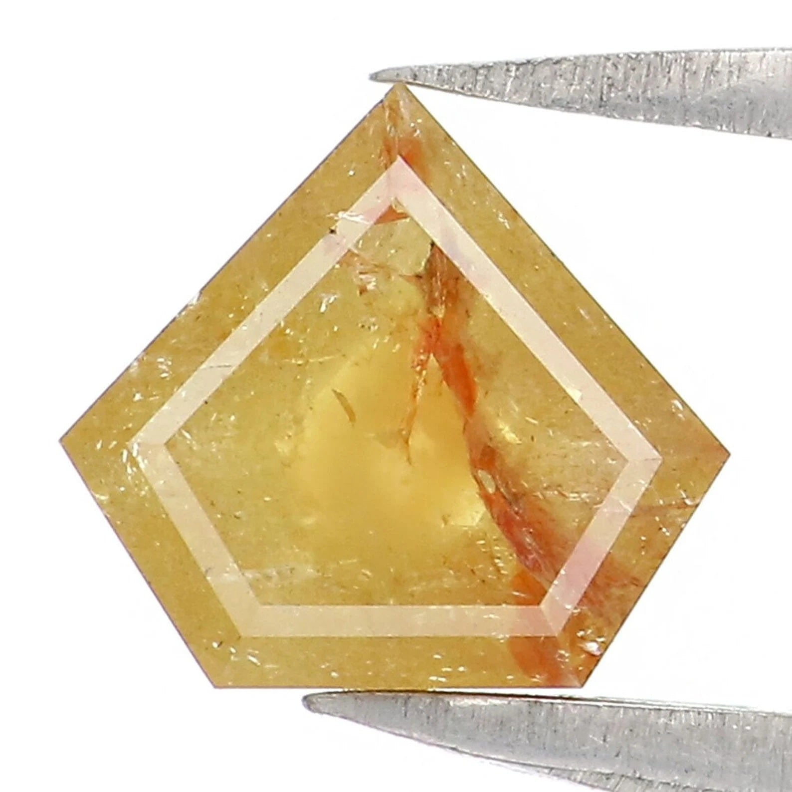 0.87 CT Natural Loose Shield Shape Diamond Yellow Color Shield Diamond 6.40 MM Natural Loose Diamond Shield Shape Rose Cut Diamond NQ9886