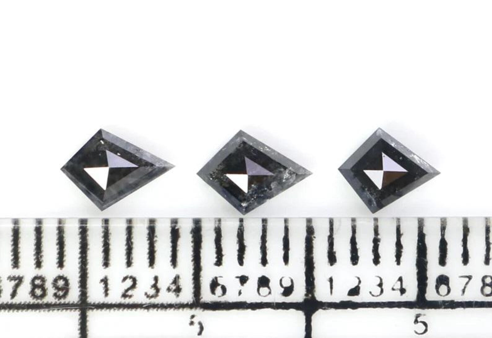 0.55 CT Natural Loose Kite Shape Diamond Salt And Pepper Kite Diamond 5.20 MM Natural Loose Black Gray Color Kite Rose Cut Diamond NQ2354