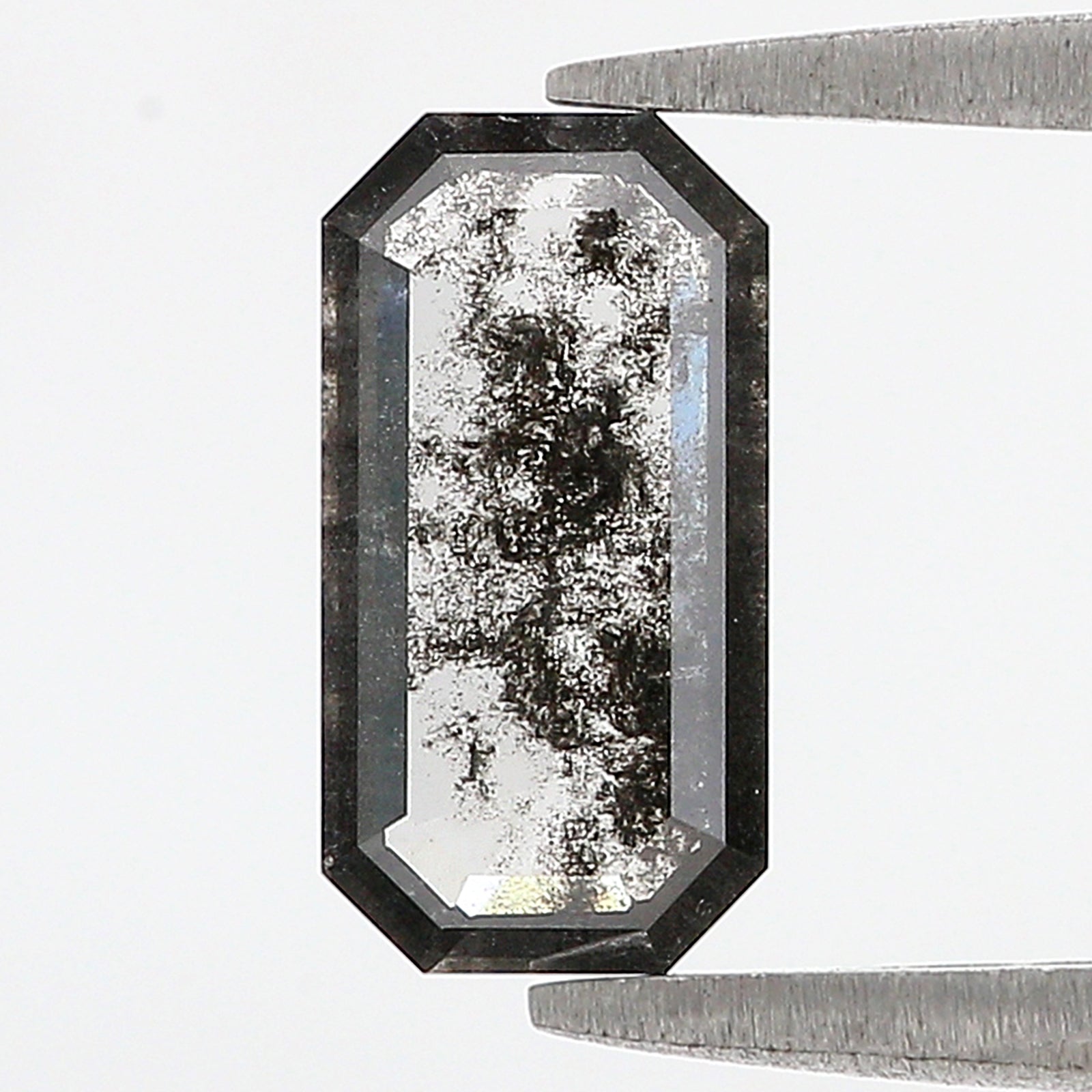 1.07 CT Emerald Rose Cut Salt And Pepper Lab Grown 10.10 MM Loose Diamond CVD Fancy Black Grey Color Lab Created Antique Cut Diamonds N2633