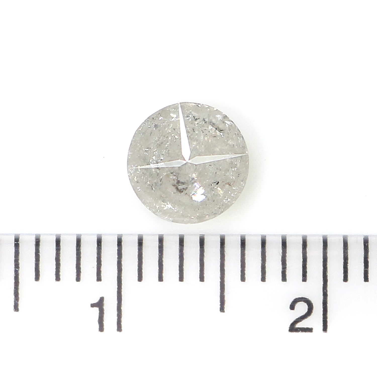 Natural Round Salt and Pepper Diamond 0.86 CT Loose Brilliant Cut Grey Color Stone 5.95 MM Rustic Diamond For Custom Engagement Ring L3619