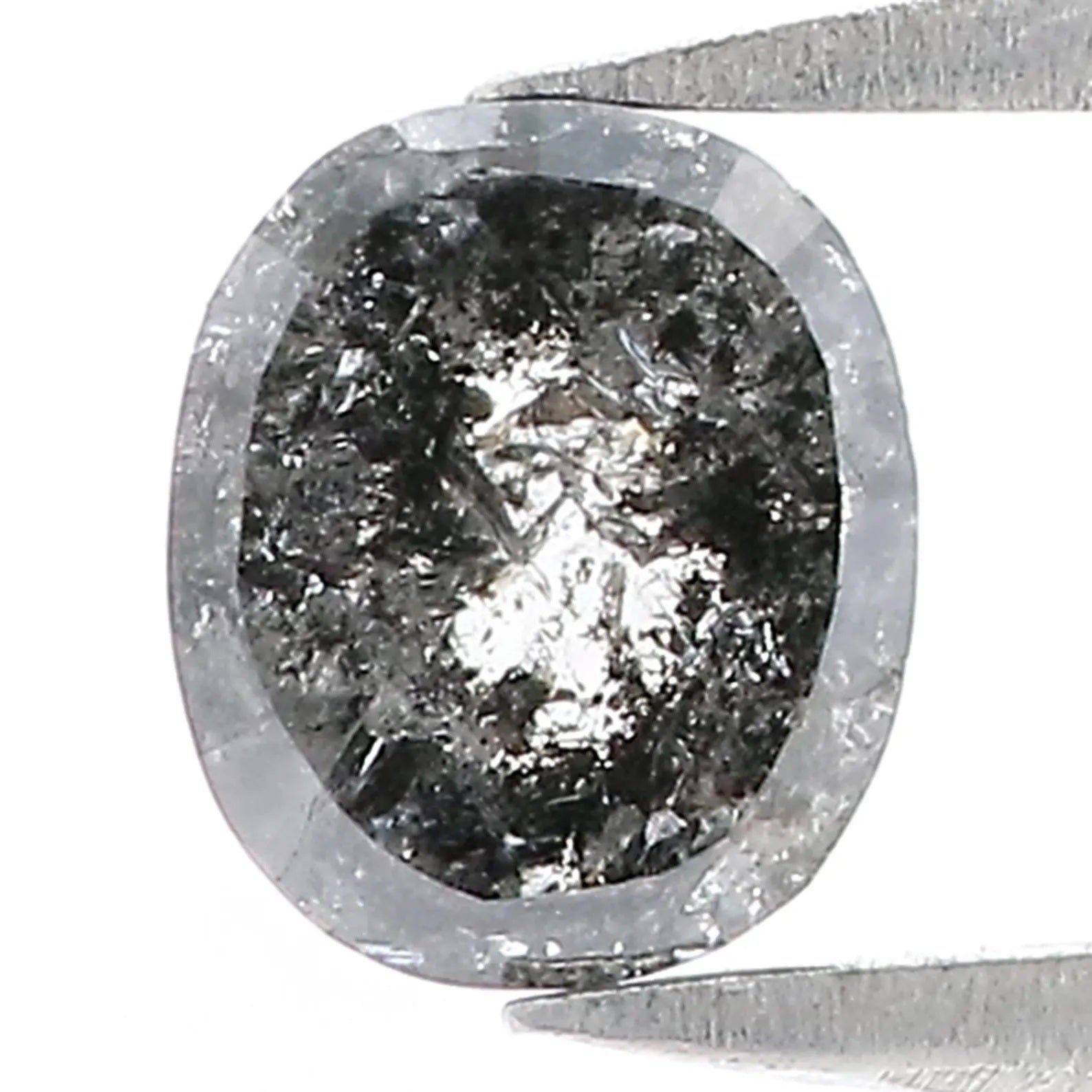 0.79 CT Natural Loose Oval Shape Diamond Salt And Pepper Oval Cut Diamond 6.00 MM Natural Loose Diamond Black Grey Oval Shape Diamond QN1230