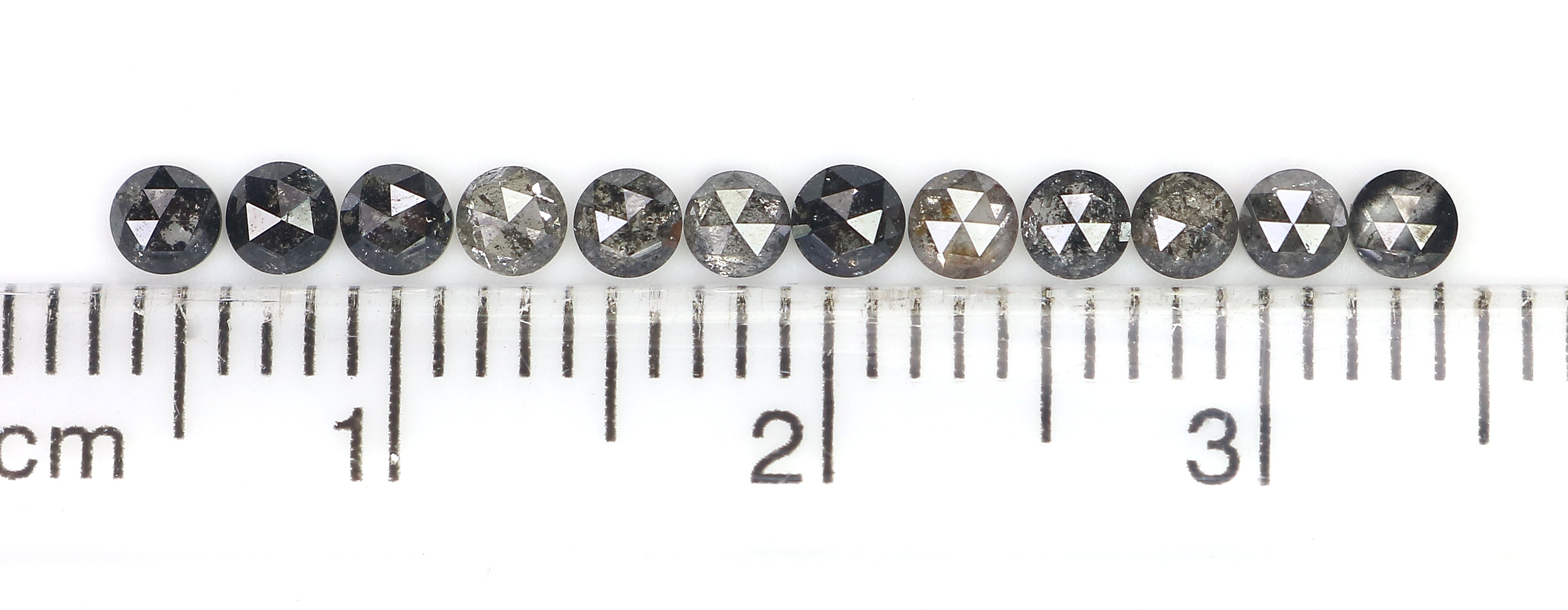 0.91 Ct Natural Loose Round Rose Cut Diamond Salt And Pepper Round Diamond 2.50 MM Natural Black Grey Color Round Rose Cut Diamond LQ7993