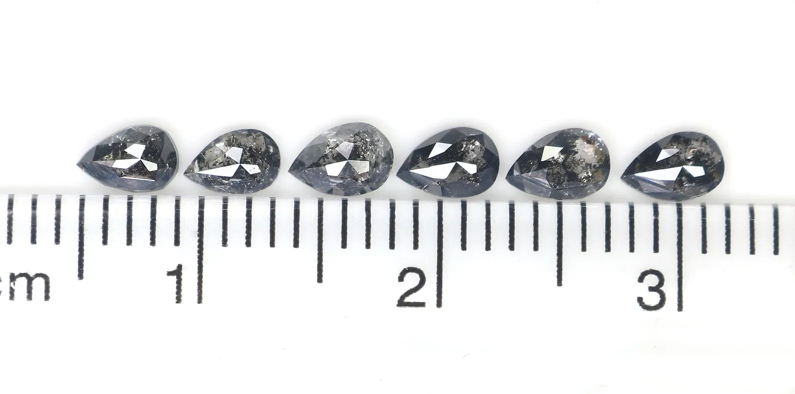 0.97 CT Natural Loose Pear Shape Diamond Salt And Pepper Pear Diamond 4.20 MM Natural Loose Black Grey Color Pear Rose Cut Diamond NQ1566