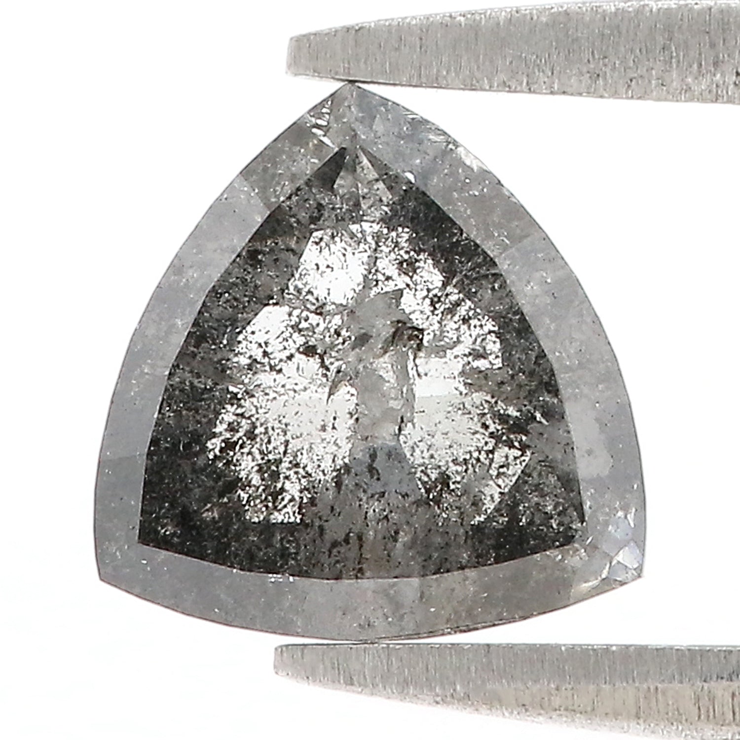 1.12 CT Natural Loose Triangle Shape Diamond Salt And Pepper Triangle Cut Diamond 7.30 MM Natural Black Grey Color Triangle Diamond L3614