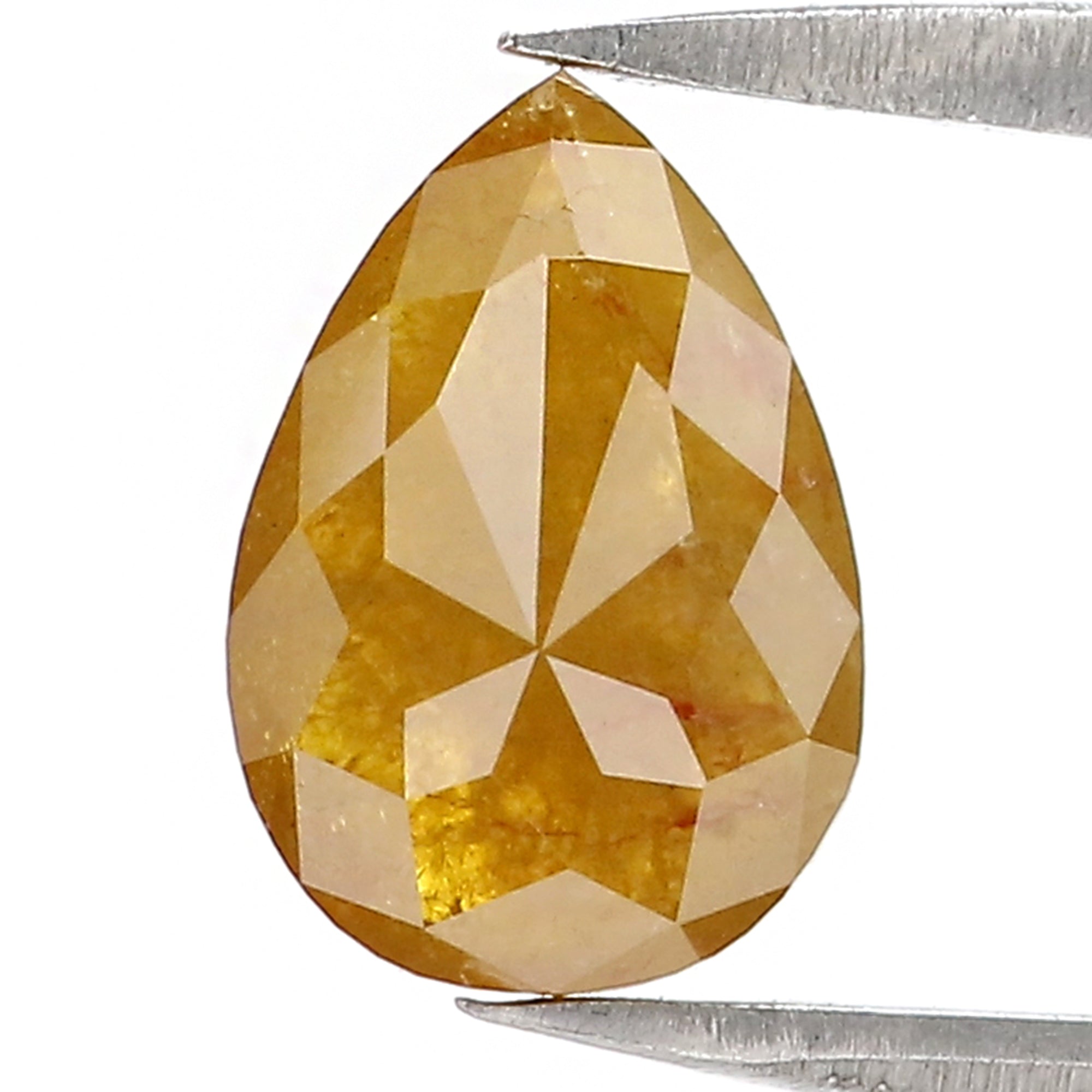 1.60 CT Natural Loose Pear Shape Diamond Yellow Color Pear Shape Diamond 9.40 MM Natural Loose Yellow Diamond Pear Rose Cut Diamond QK2263