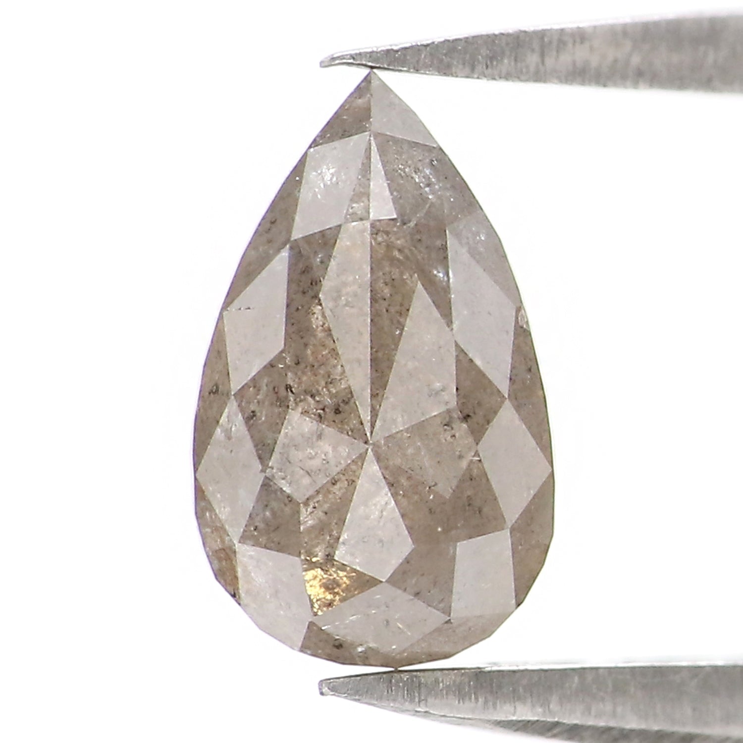 1.30 CT Natural Loose Pear Shape Diamond Grey Color Pear Cut Diamond 8.45 MM Natural Loose Grey Color Diamond Pear Rose Cut Diamond KQ2706