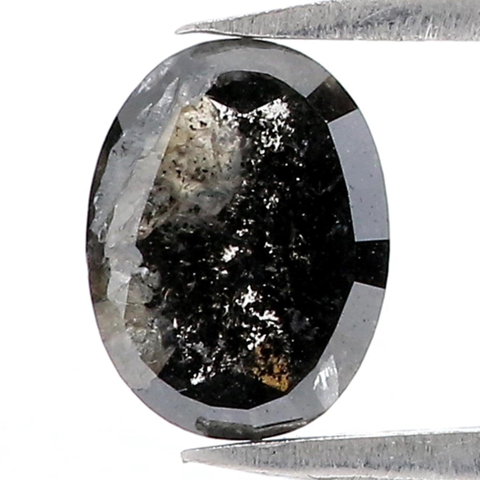 1.06 CT Natural Loose Oval Shape Diamond Salt And Pepper Oval Cut Diamond 7.50 MM Natural Loose Diamond Oval Shape Rose Cut Diamond QN1313