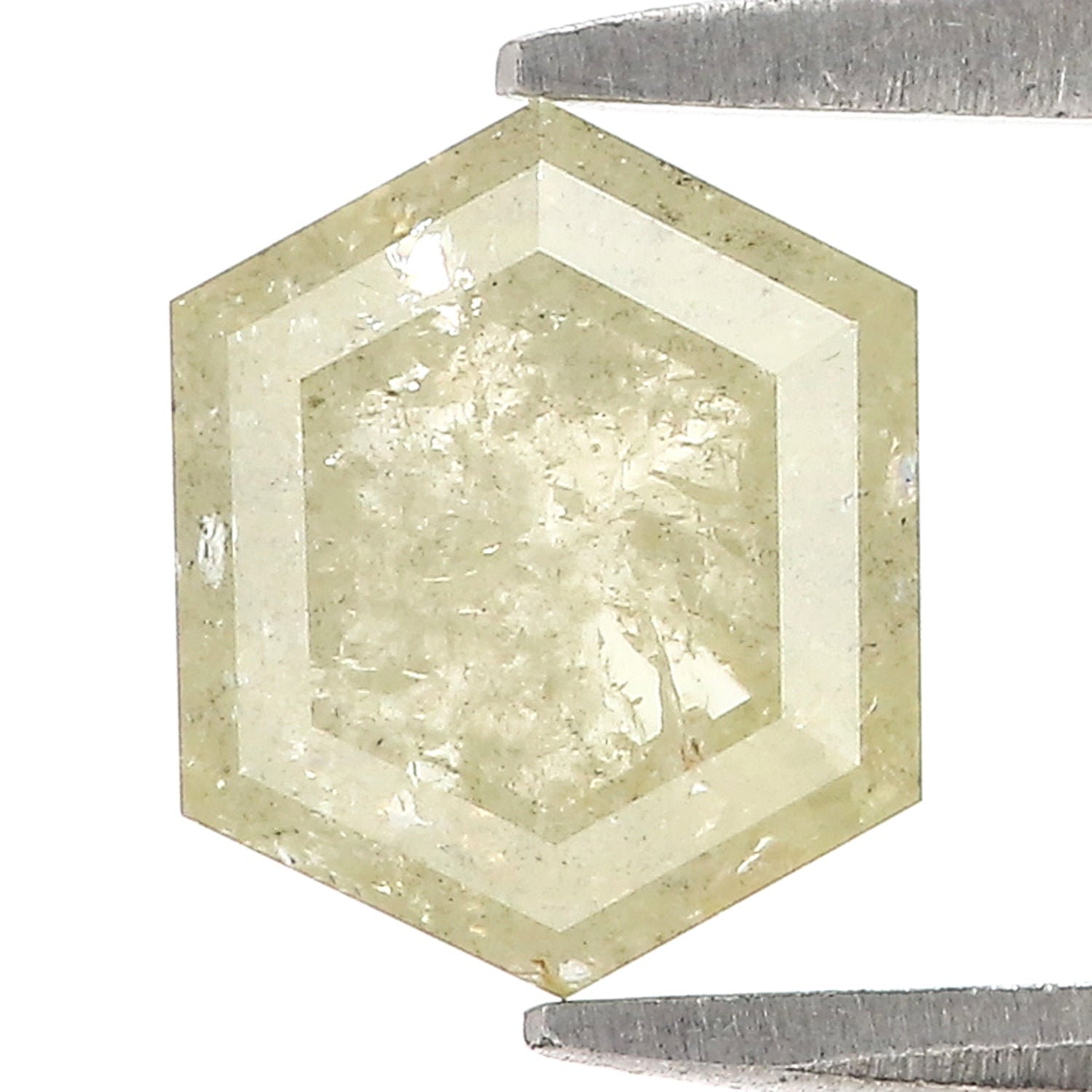 1.77 CT Natural Loose Hexagon Cut Diamond Salt And Pepper Hexagon Diamond 7.90 MM Natural Grey Color Diamond Hexagon Cut Diamond L3464