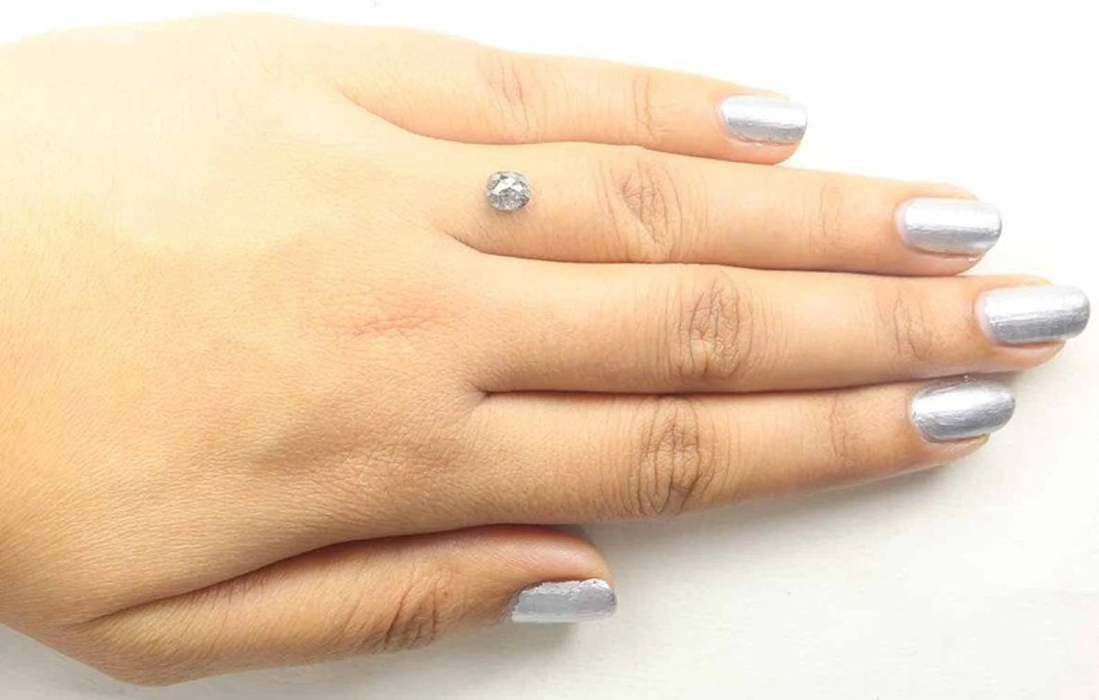 0.79 CT Natural Loose Cushion Shape Diamond Salt And Pepper Diamond 5.70 MM Natural Loose Black Grey Color Cushion Rose Cut Diamond QN723
