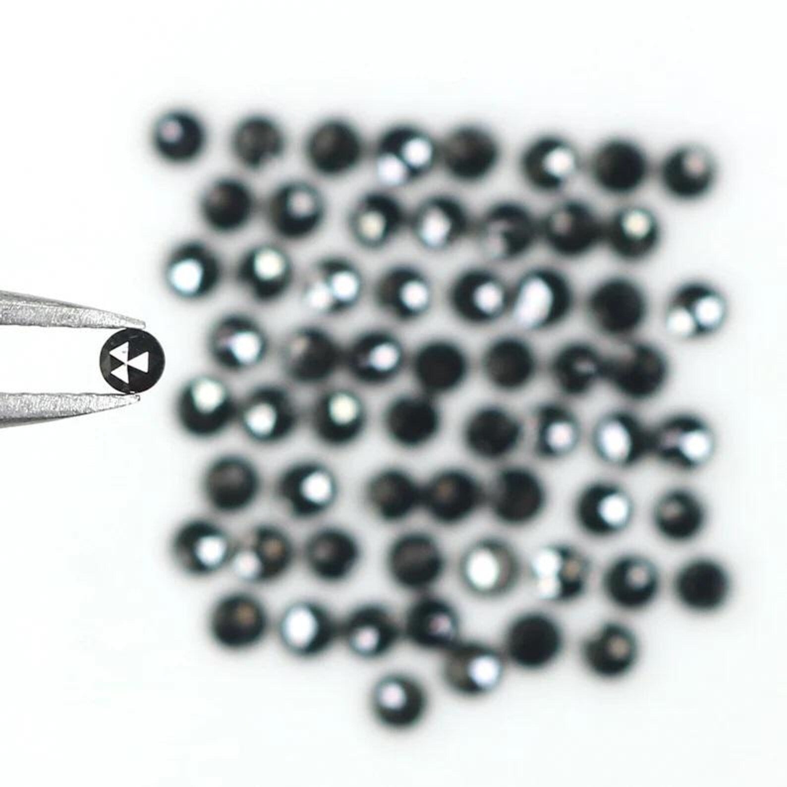 2.71 CT Natural Loose Round Shape Diamond Black Color Round Diamond 2.10 MM Natural Diamond Black Color Round Rose Cut Diamond NQB1809