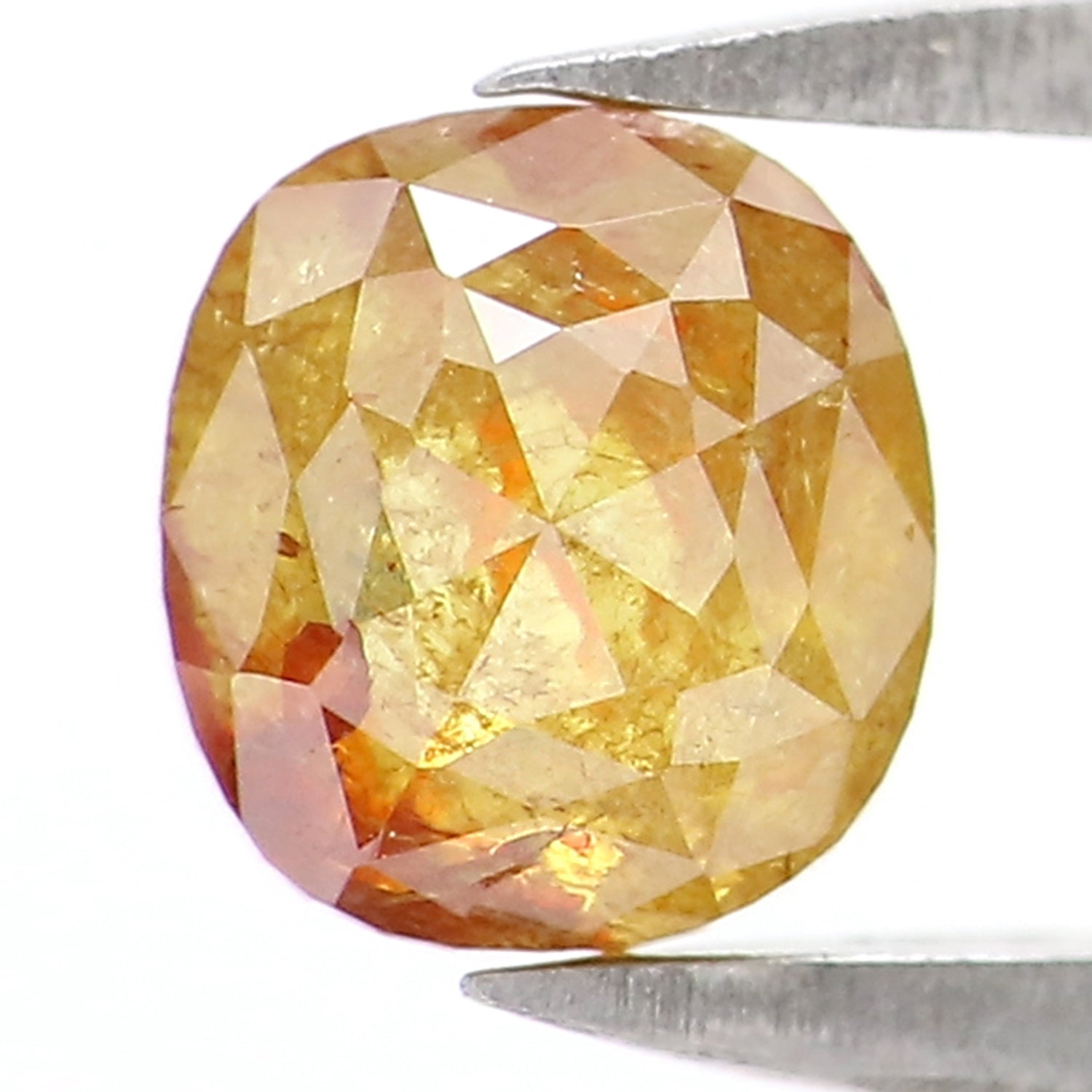 Natural Loose Cushion Diamond, Yellow Color Cushion Diamond, Natural Loose Diamond, Cushion Rose Cut Diamond, 0.75 CT Cushion Diamond KDK2681