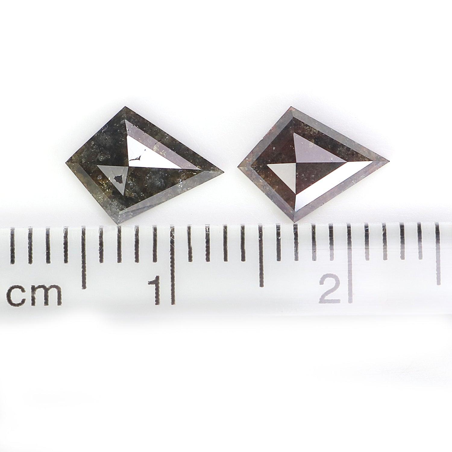 1.44 CT Natural Loose Kite Cut Pair Diamond Salt And Pepper Kite Diamond 9.00 MM Natural Loose Black Brown Color Kite Rose Cut Diamond L3448