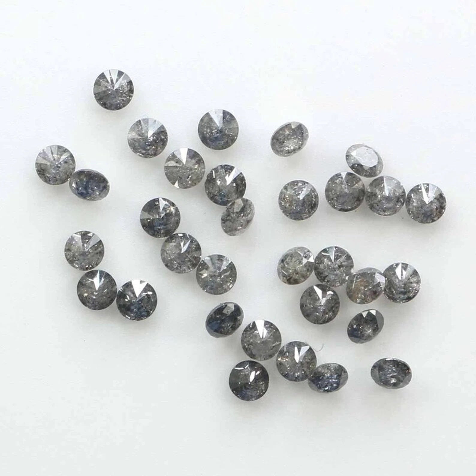 1.14 CT Natural Loose Round Shape Diamond Salt And Pepper Round Diamond 2.00 MM Natural Black Grey Color Round Brilliant Cut Diamond NQ710