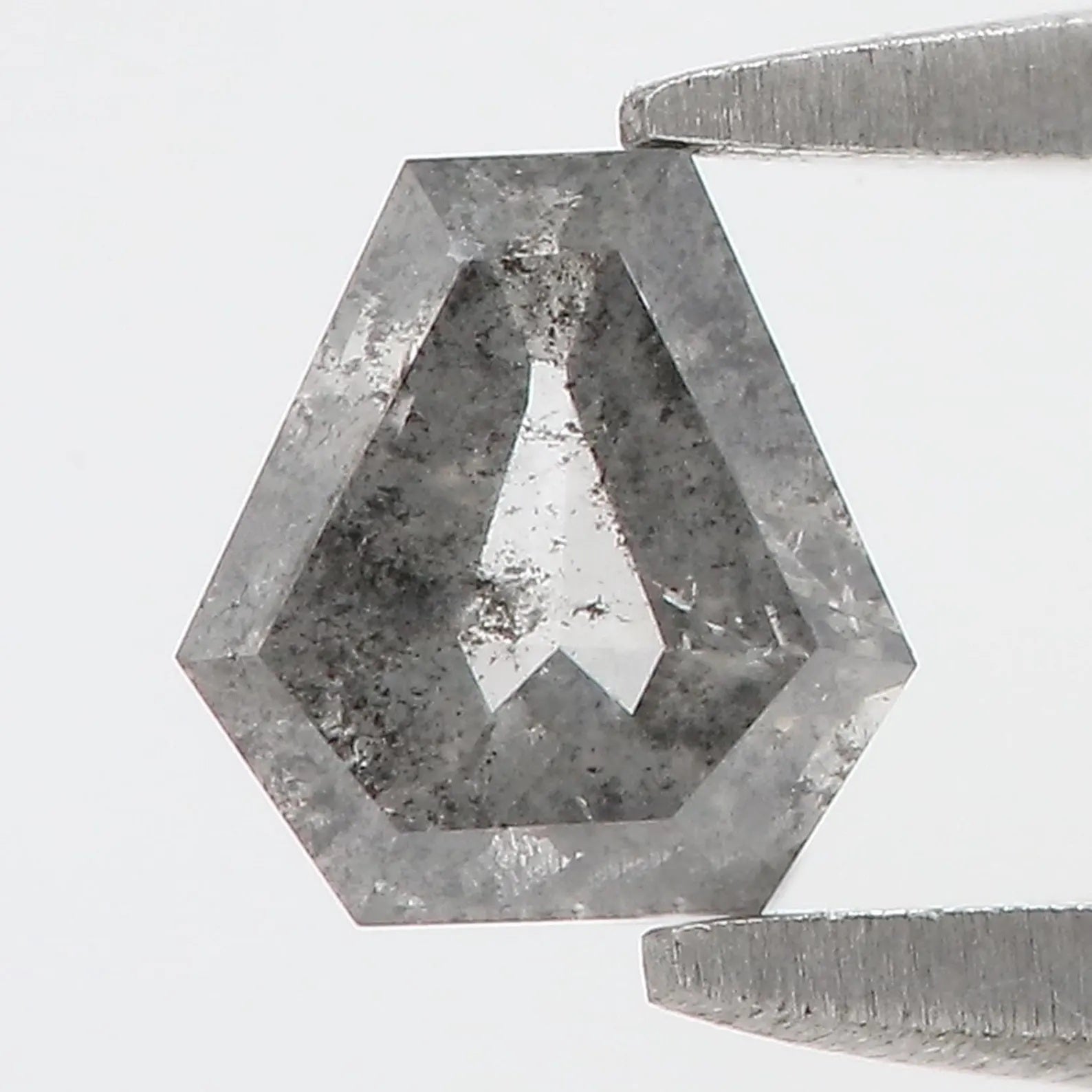 0.46 Ct Natural Loose Coffin Shape Diamond Salt And Pepper Coffin Diamond 5.30 MM Natural Black Grey Color Coffin Rose Cut Diamond QN8892