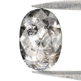 Natural Loose Oval Diamond, Salt And Pepper Oval Diamond, Natural Loose Diamond, Oval Rose Cut Diamond, 0.97 CT Oval Shape Diamond KDL9588
