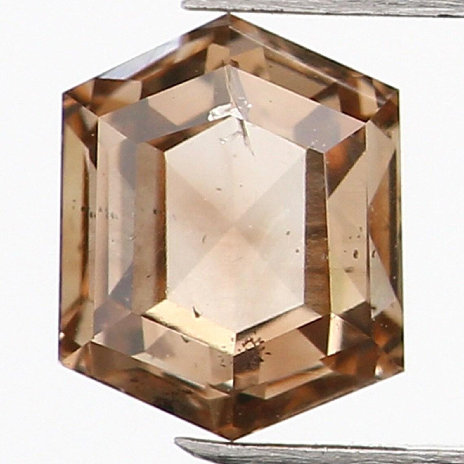 0.37 Ct Natural Loose Hexagon Shape Diamond Brown Color Hexagon Cut Diamond 4.65 MM Natural Loose Diamond Hexagon Rose Cut Diamond NQ1328
