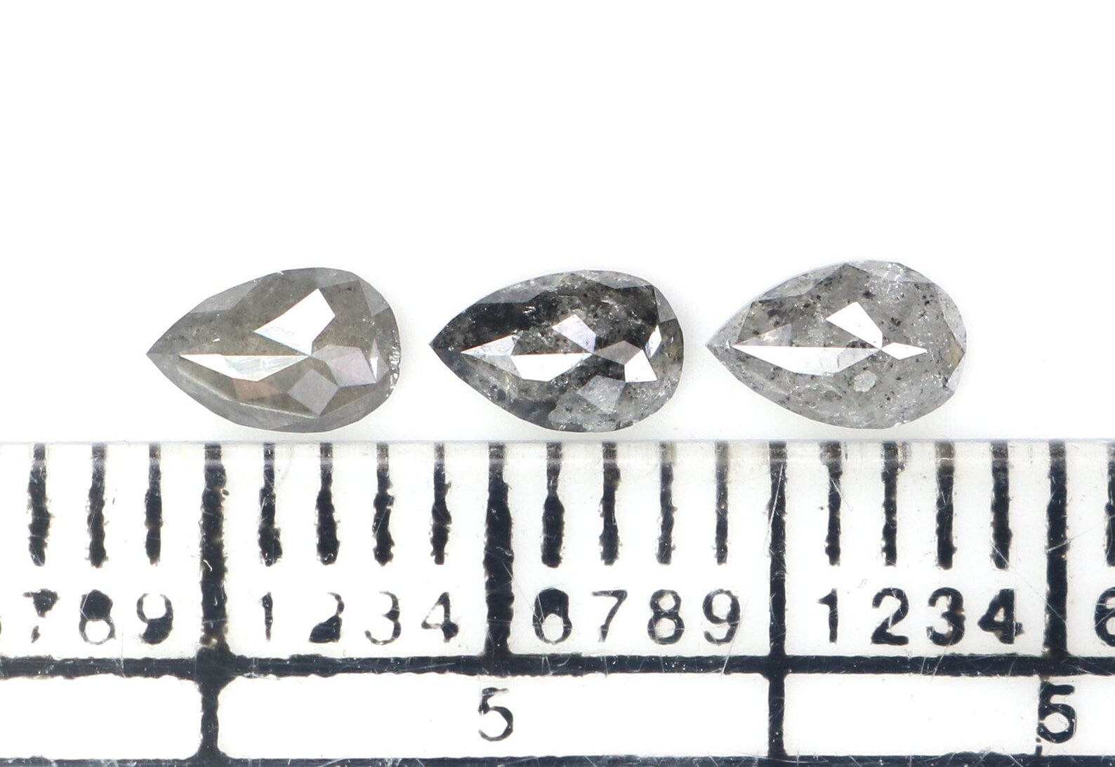 0.48 CT Natural Loose Pear Shape Diamond Salt And Pepper Pear Cut Diamond 4.65 MM Natural Black Grey Color Pear Rose Cut Diamond NQ2346