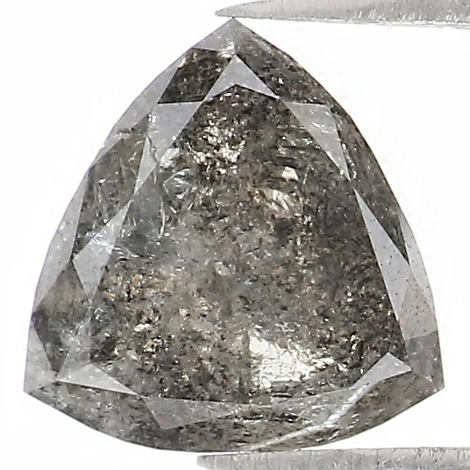 1.08 CT Natural Loose Triangle Shape Diamond Salt And Pepper Triangle Cut Diamond 6.50 MM Black Grey Color Triangle Rose Cut Diamond NQ1585