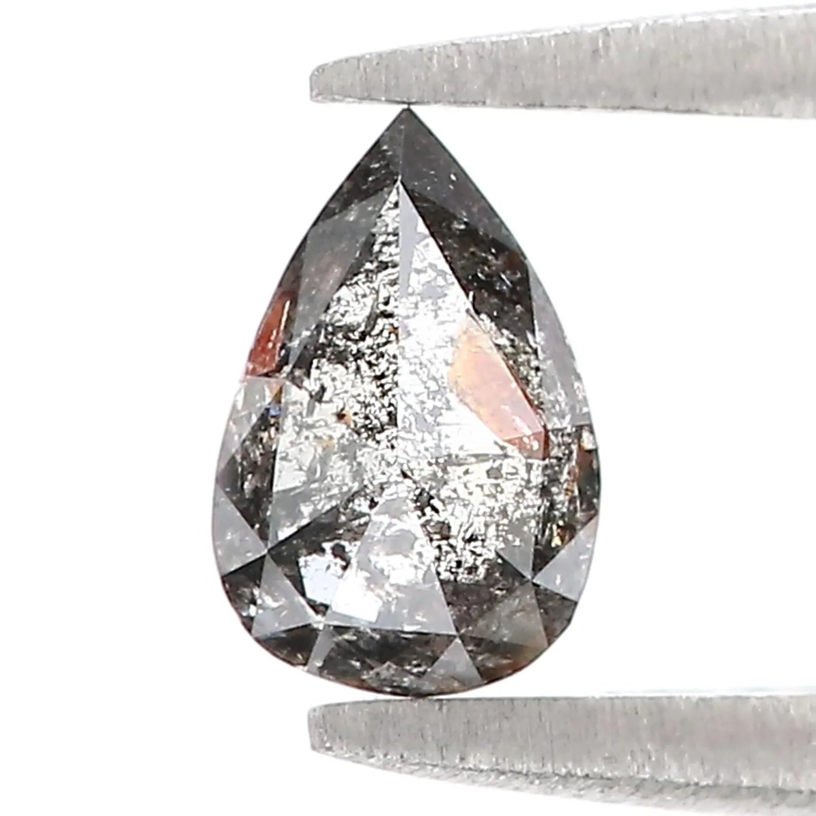 0.53 CT Natural Loose Pear Shape Diamond Salt And Pepper Pear Cut Diamond 6.75 MM Natural Loose Diamond Pear Shape Rose Cut Diamond QN8743