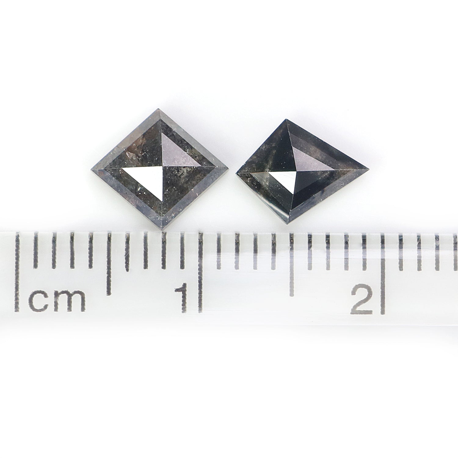 1.34 CT Natural Loose Kite Cut Pair Diamond Salt And Pepper Kite Diamond 7.60 MM Natural Loose Black Grey Color Kite Rose Cut Diamond L3447