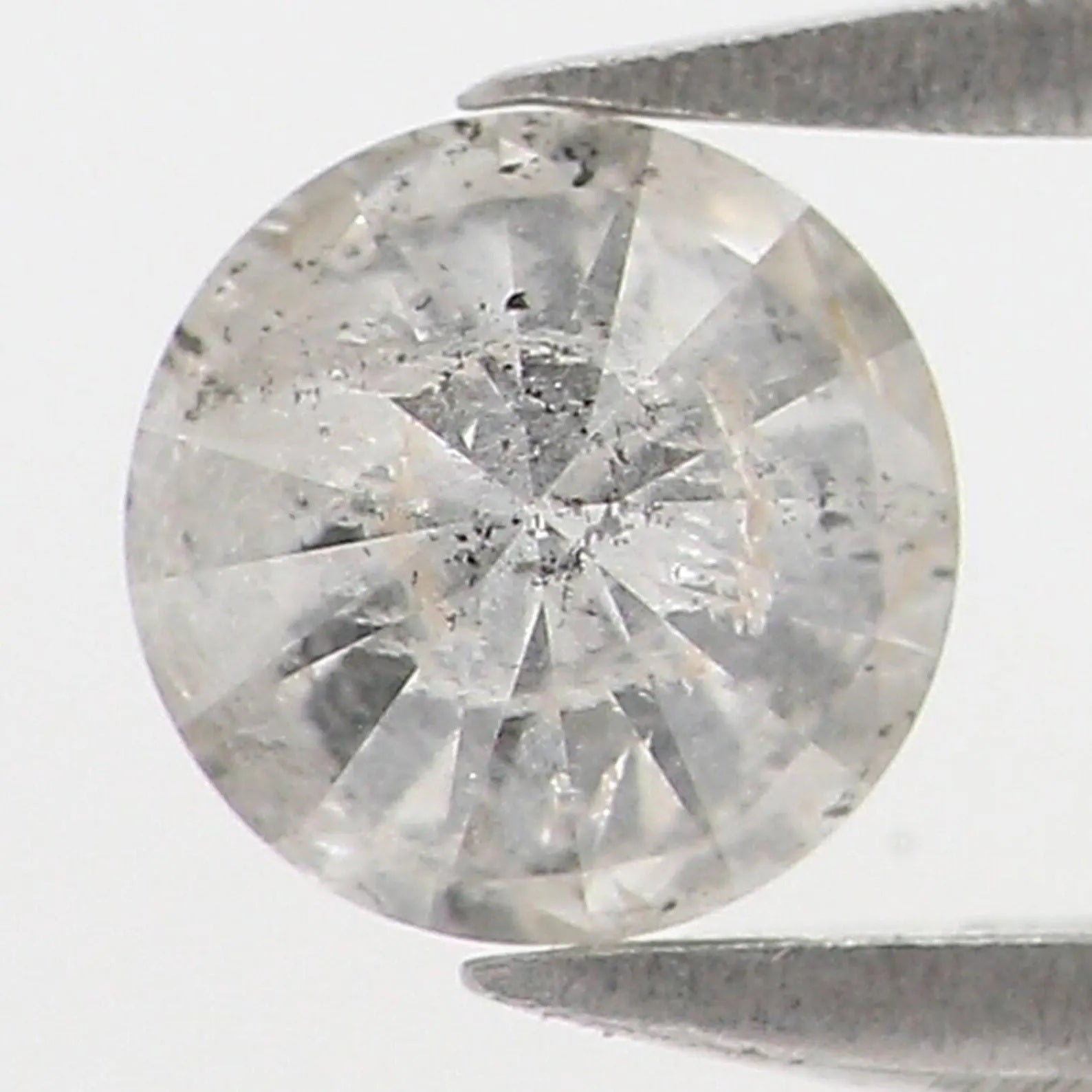 0.36 Ct Natural Loose Round Shape Diamond Salt And Pepper Round Diamond 4.50 MM Natural Black Grey Color Round Brilliant Cut Diamond NQ7368
