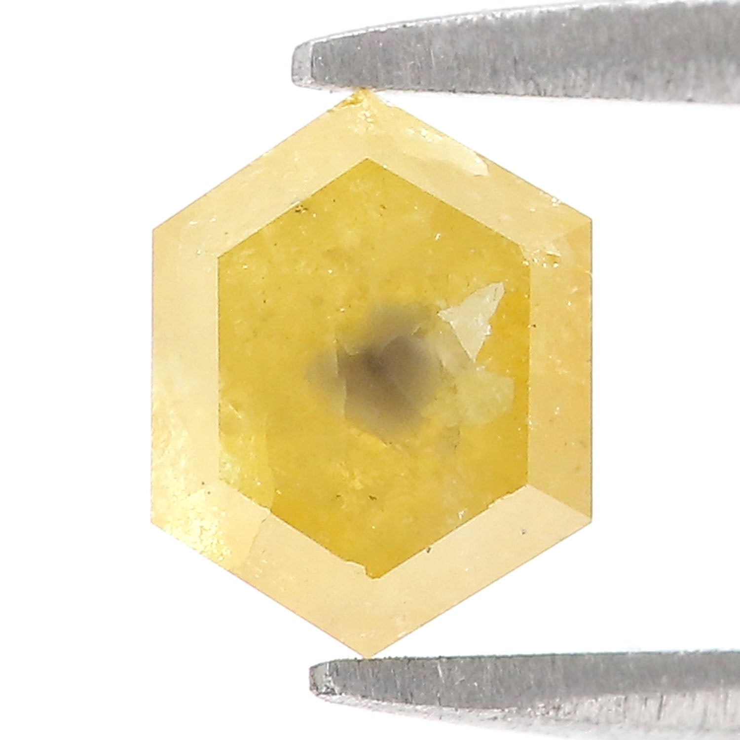 1.11 CT Natural Loose Hexagon Shape Diamond Yellow Color Hexagon Cut Diamond 6.95 MM Natural Loose Hexagon Shape Rose Cut Diamond QL9756