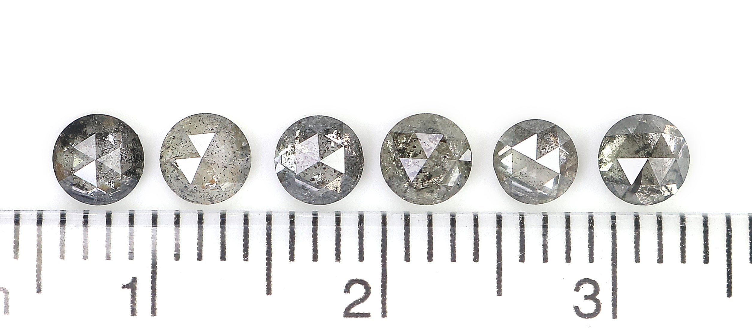 1.69 Ct Natural Loose Round Rose Cut Diamond Salt And Pepper Round Shape Diamond 3.70 MM Natural Black Grey Round Rose Cut Diamond LQ989