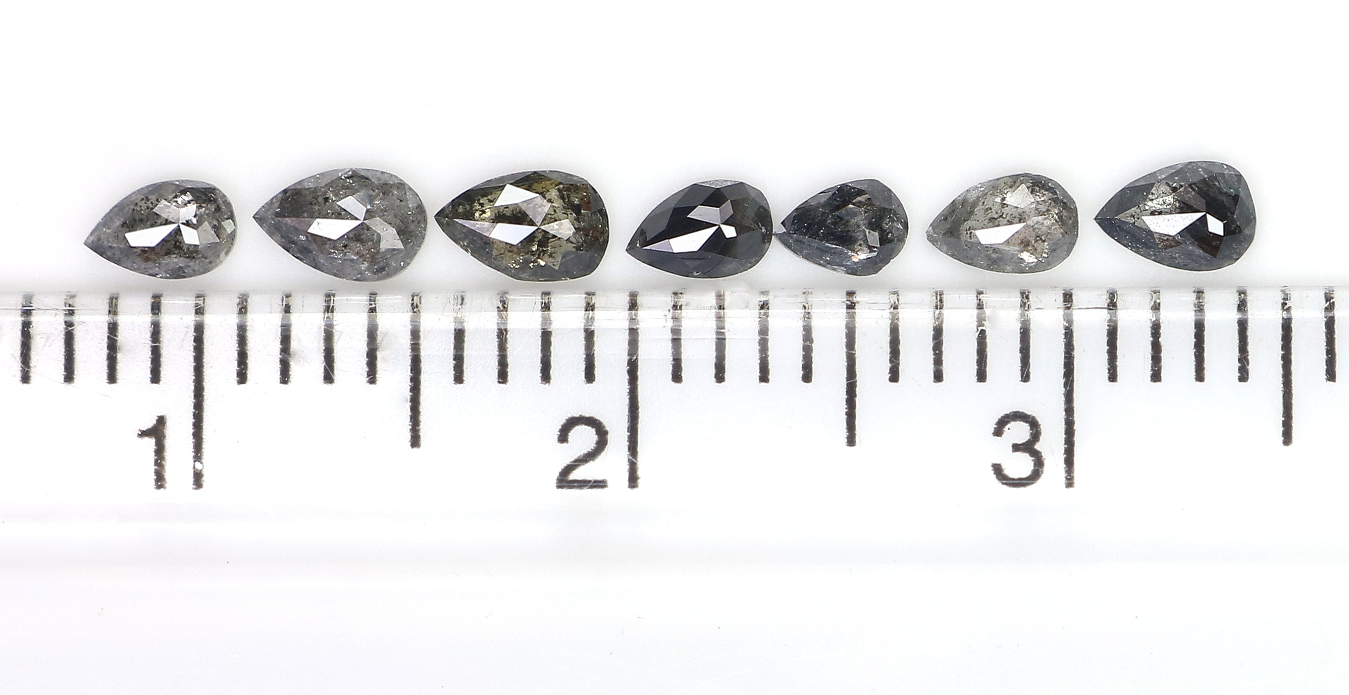 0.64 CT Natural Loose Pear Shape Diamond Salt And Pepper Pear Diamond 4.05 MM Natural Loose Black Grey Color Pear Rose Cut Diamond LQ2762