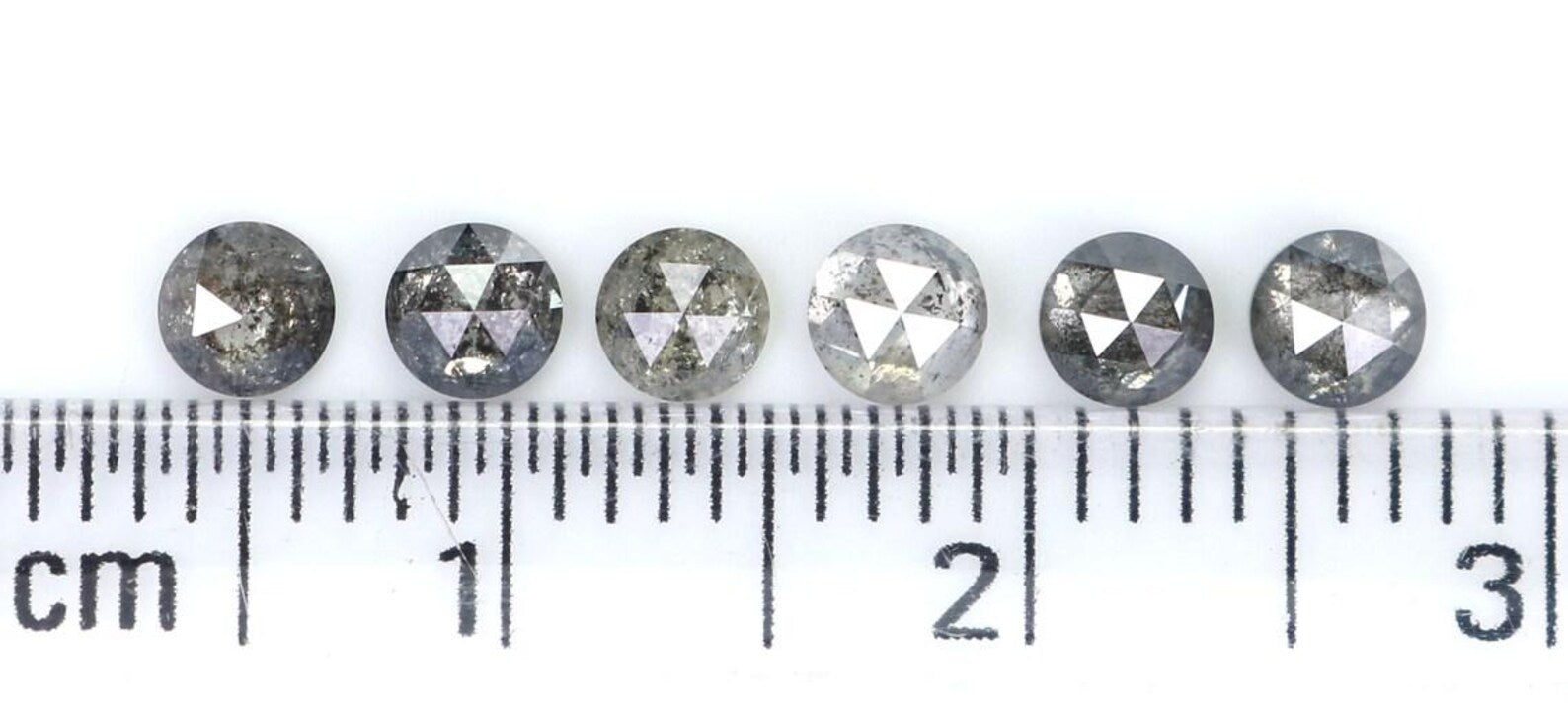 1.16 CT Natural Loose Round Shape Diamond Salt And Pepper Round Cut Diamond 3.30 MM Natural Black Grey Color Round Rose Cut Diamond NQ2067