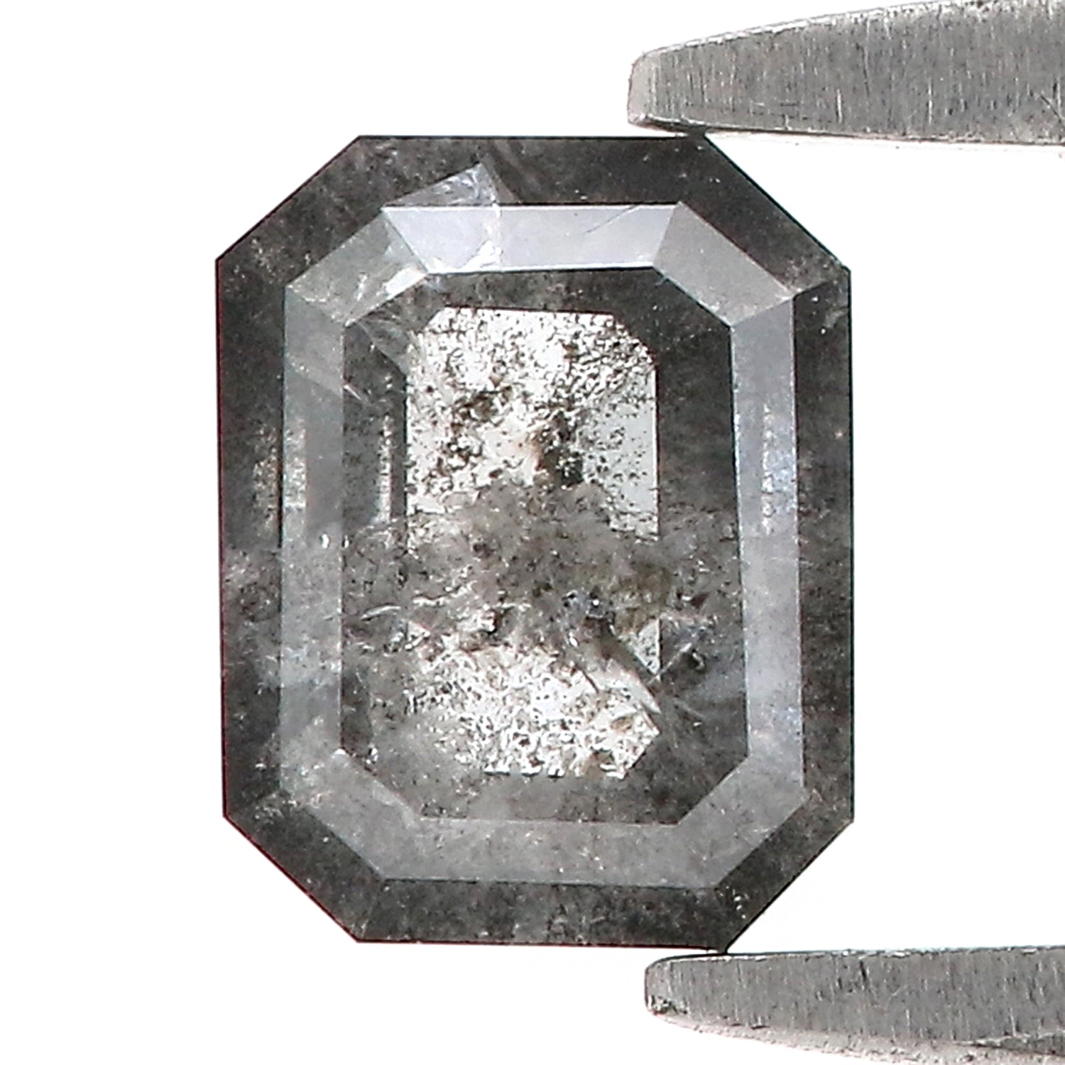 0.73 CT Natural Loose Emerald Shape Diamond Salt And Pepper Emerald Cut Diamond 5.70 MM Natural Emerald Shape Rose Cut Diamond LQ1187