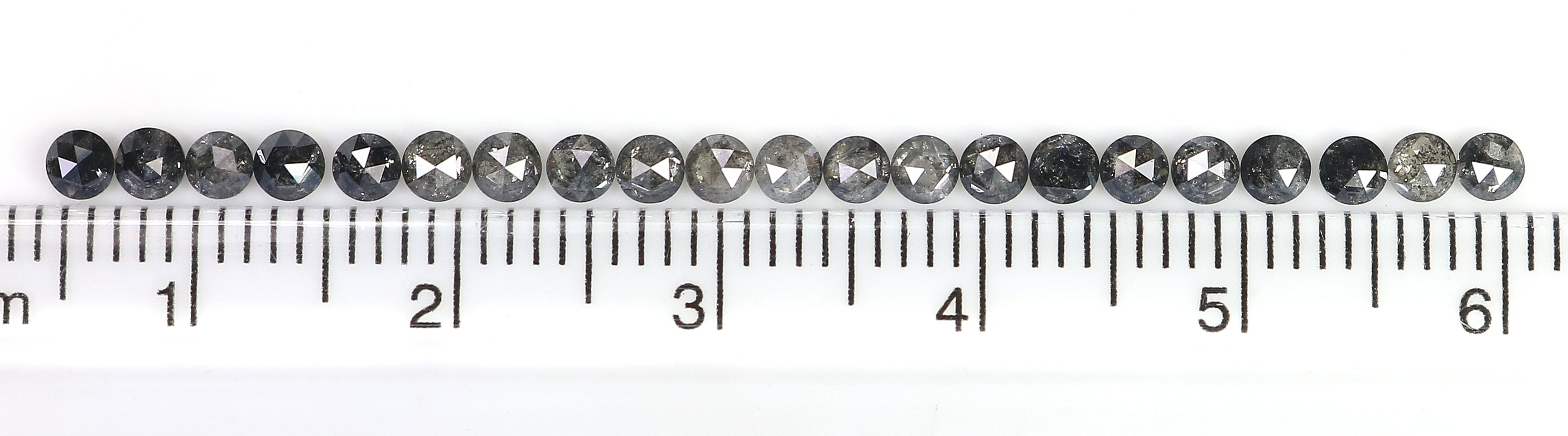 1.73 Ct Natural Loose Round Rose Cut Diamond Salt And Pepper Round Diamond 2.60 MM Natural Black Grey Color Round Rose Cut Diamond LQ1819