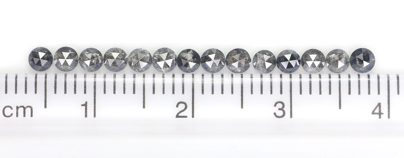 0.97 CT Natural Loose Round Cut Diamond Salt And Pepper Diamond 2.45 MM Natural Loose Diamond Black Grey Color Round Rose Cut Diamond NQ2348