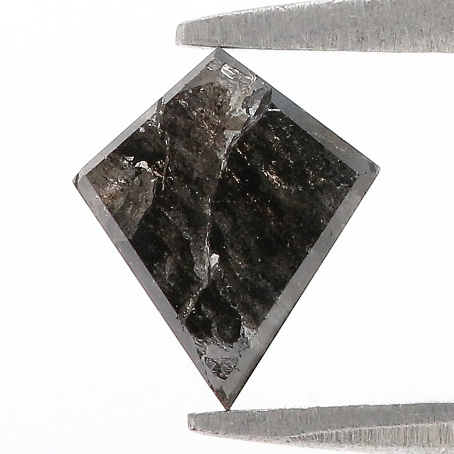 0.81 CT Natural Loose Kite Shape Diamond Salt And Pepper Kite Cut Diamond 8.20 MM Natural Loose Black Grey Color Kite Rose Cut Diamond L3409