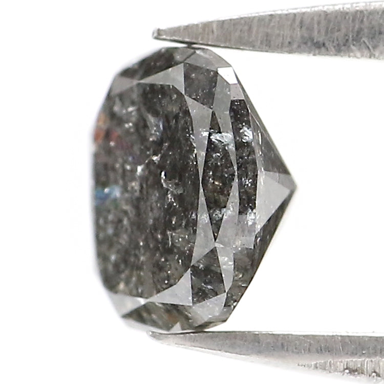 0.80 CT Natural Loose Cushion Shape Diamond Salt And Pepper Cushion Diamond 5.65 MM Natural Black Grey Cushion Brilliant Cut Diamond LQ2935