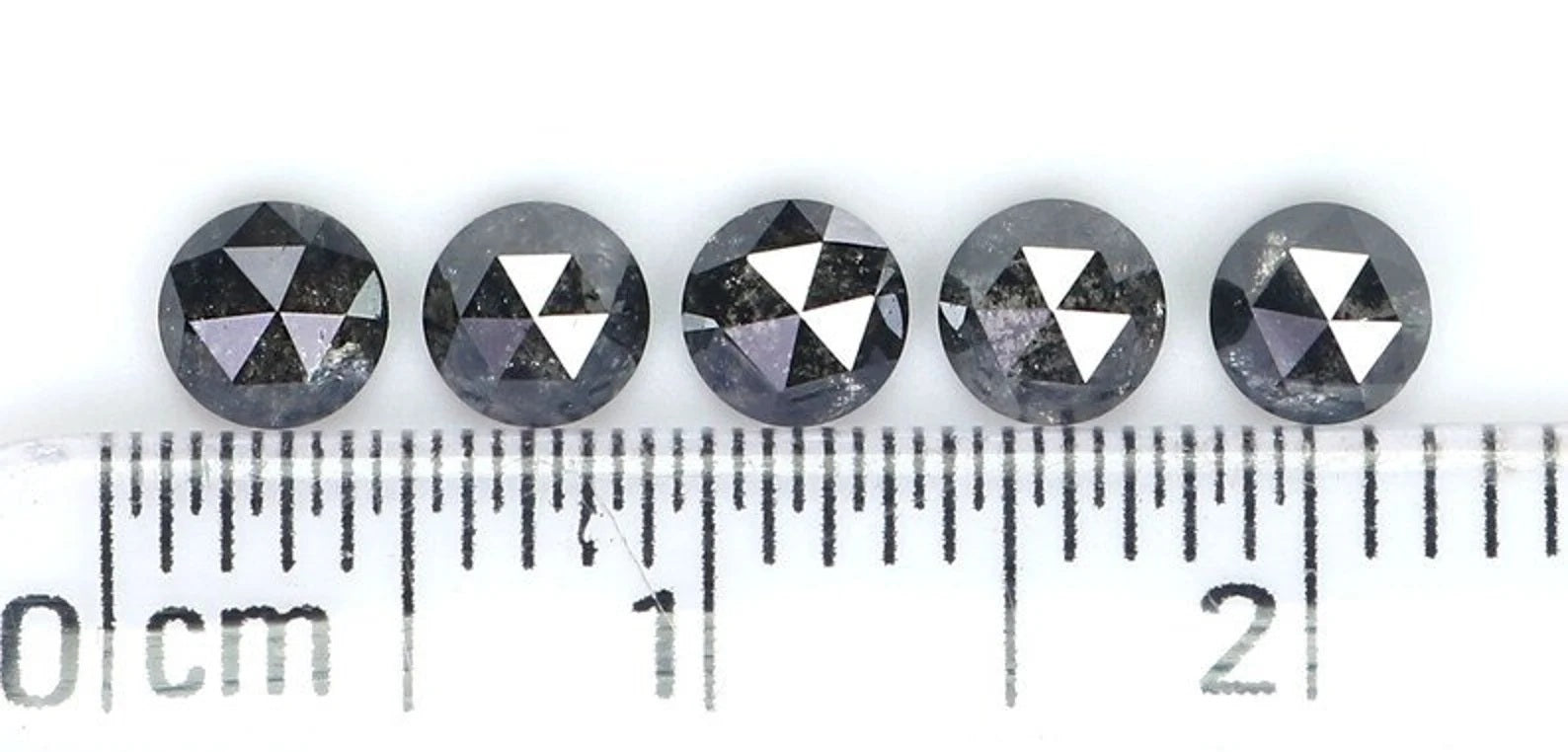 1.29 CT Natural Loose Round Shape Diamond Salt And Pepper Round Cut Diamond 3.70 MM Natural Black Gray Color Round Rose Cut Diamond NQ2070