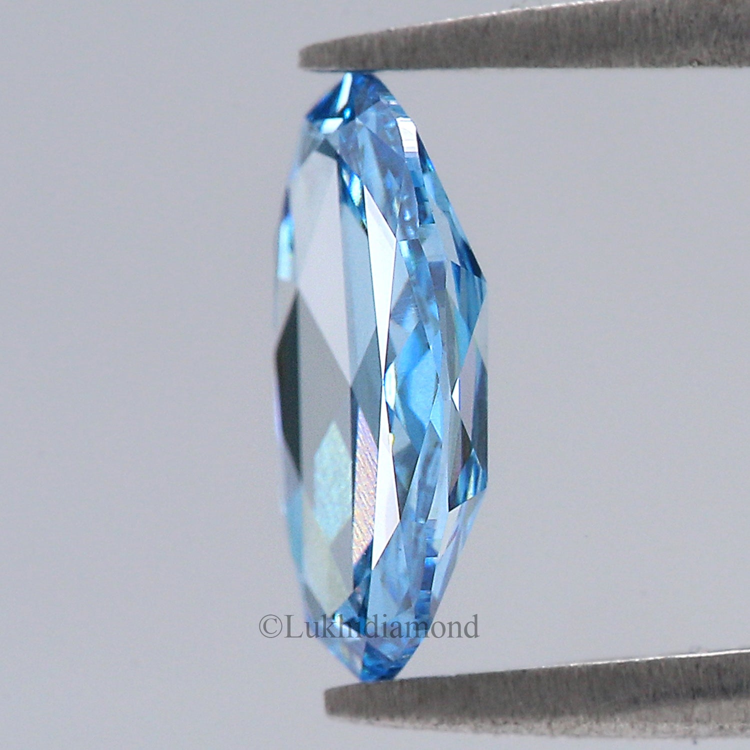 1.70 CT IGI Certified Oval Rose Cut Diamond Fancy Intense Blue Color VS1 Clarity Diamond Lab Grown Diamond Lab Created Oval Diamond L3294