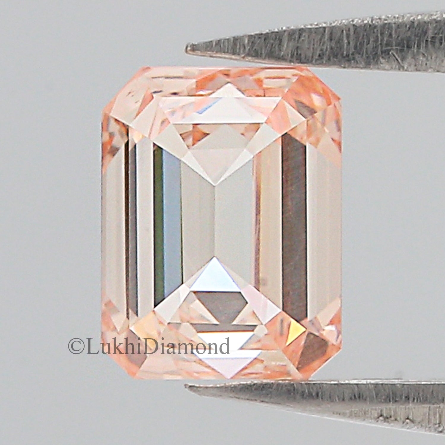 1.02 CT IGI Certified Emerald Cut Fancy Intense Pink Color VS2 Clarity Diamond Lab Grown Diamond Lab Created Emerald CVD Diamond L3199