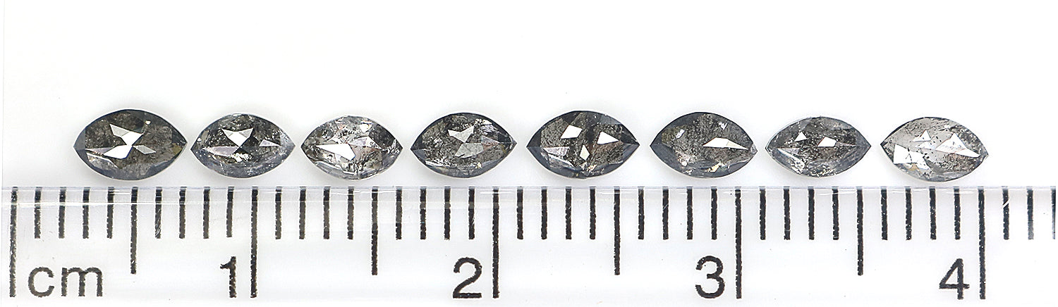 Natural Loose Marquise Salt And Pepper Diamond Black Grey Color 1.12 CT 4.26 MM Marquise Shape Rose Cut Diamond KDL2666