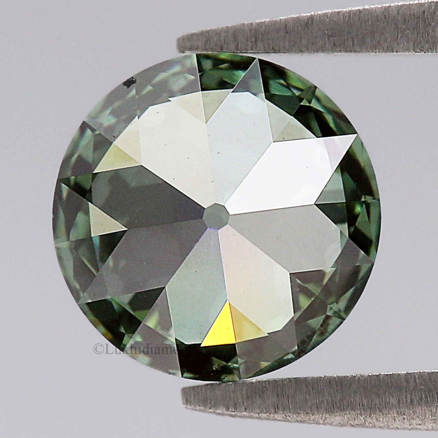 2.02 CT IGI Certified Round Old European Cut Diamond Fancy Vivid Green Color VS1 Clarity Lab Grown Diamond Lab Created Lab Diamond L3580