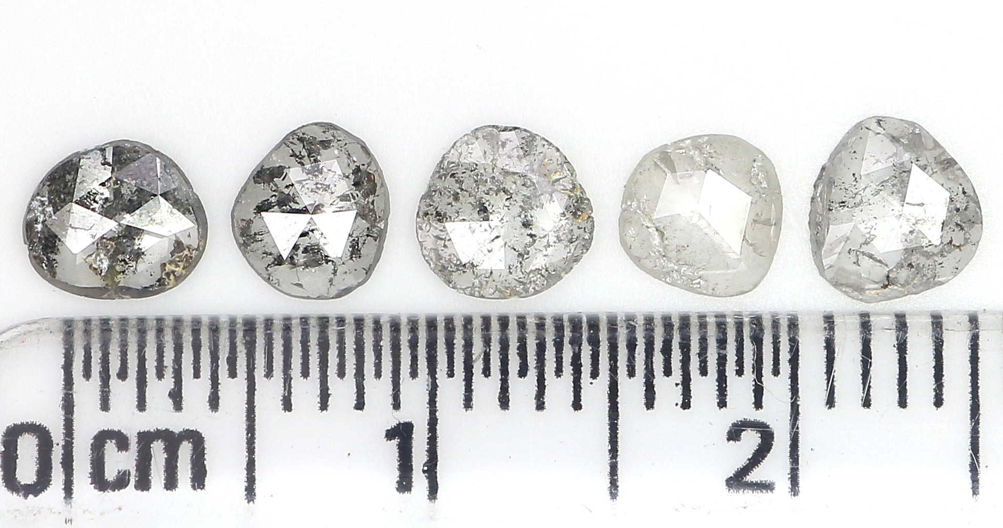 1.27 Ct Natural Loose Slice Cut Diamond Salt And Pepper Uncut Diamond 4.95 MM Natural Diamond Black Grey Color Irregular Cut Diamond LQ3077