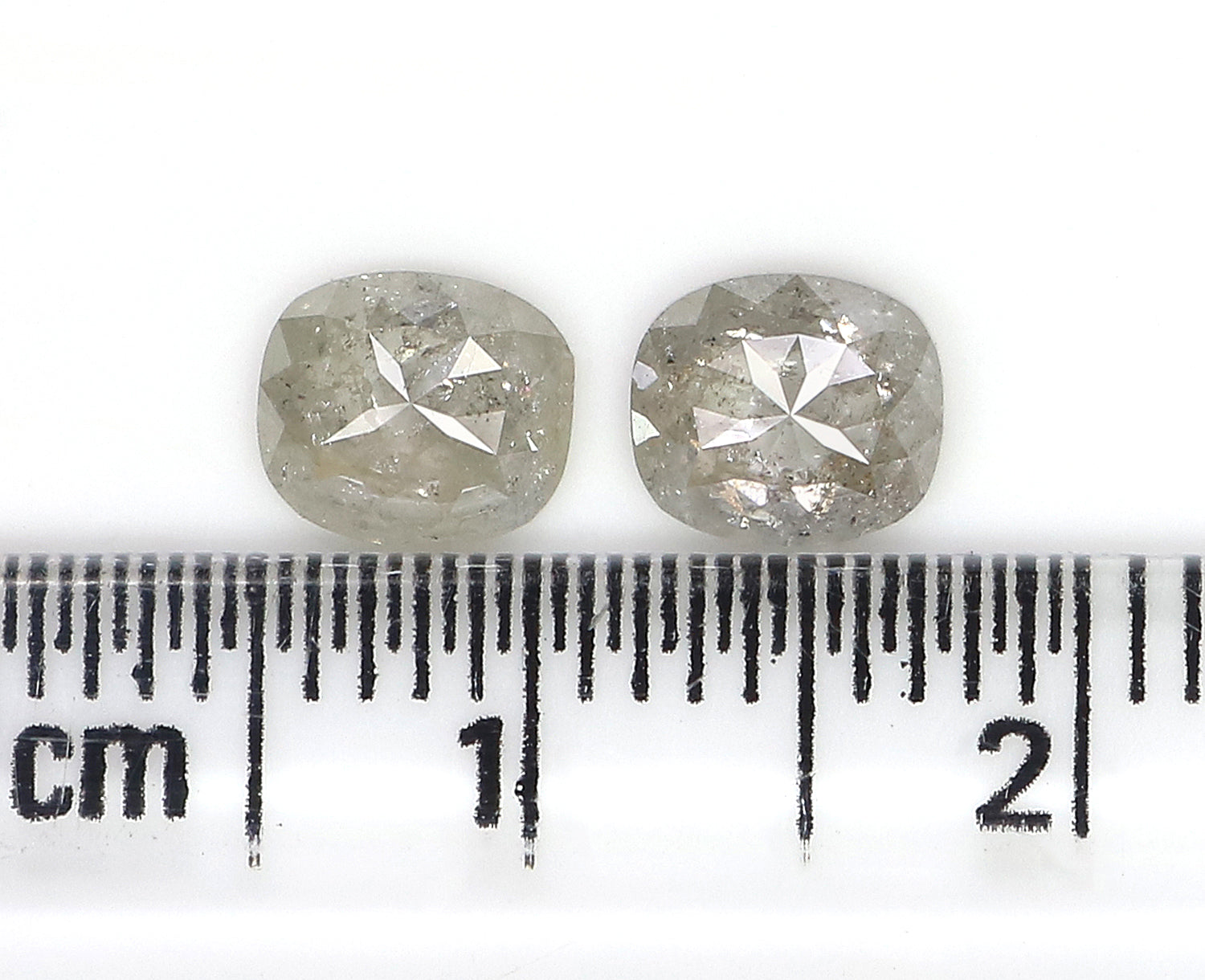 1.26 CT Natural Loose Cushion Cut Pair Diamond Grey Color Cushion Shape Diamond 5.70 MM Natural Grey Diamond Cushion Rose Cut Diamond LQ2999