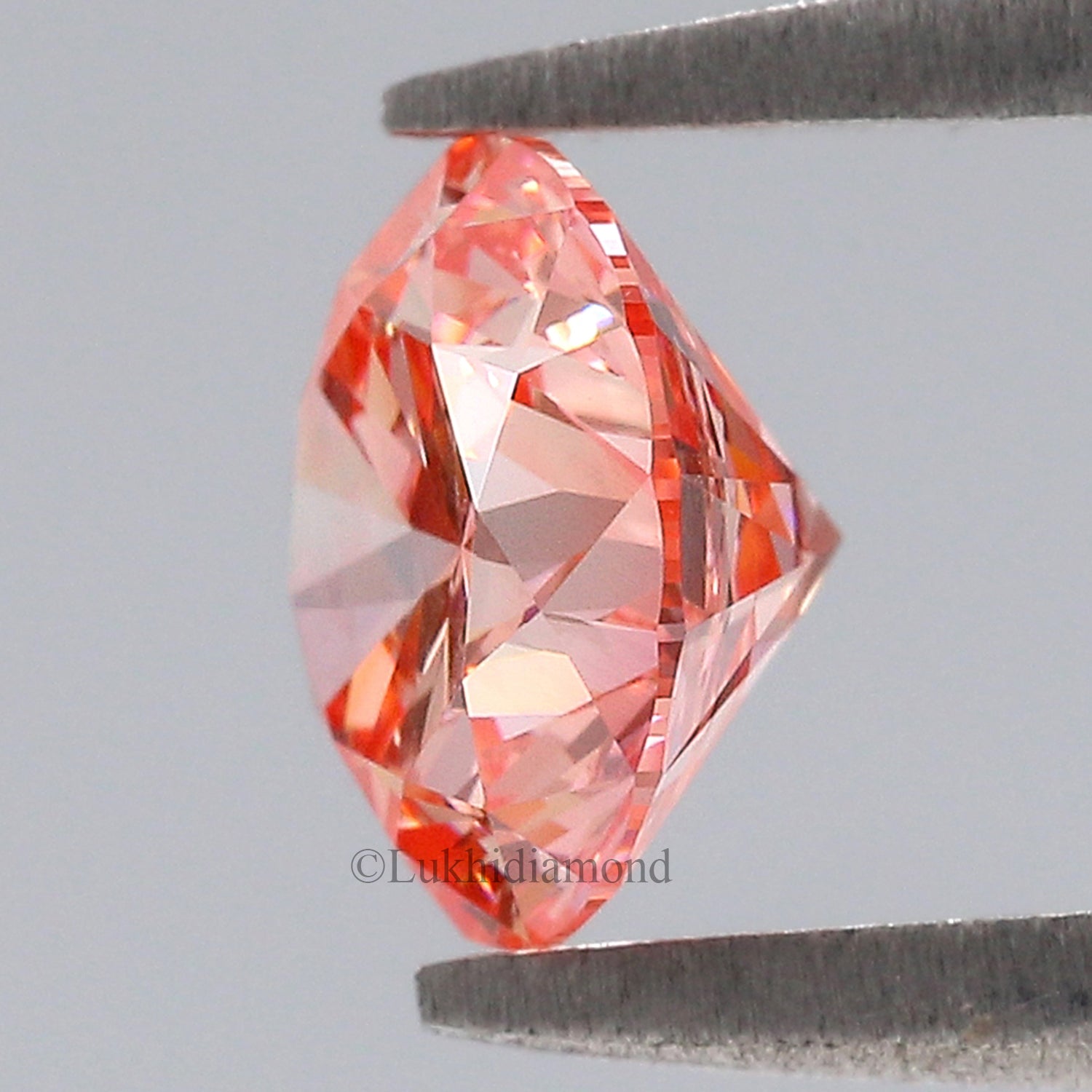 1.09 CT IGI Certified Round Brilliant Cut Fancy Intense Pink Color VS2 Clarity Diamond Lab Grown Diamond Lab Created Round CVD Diamond L3293