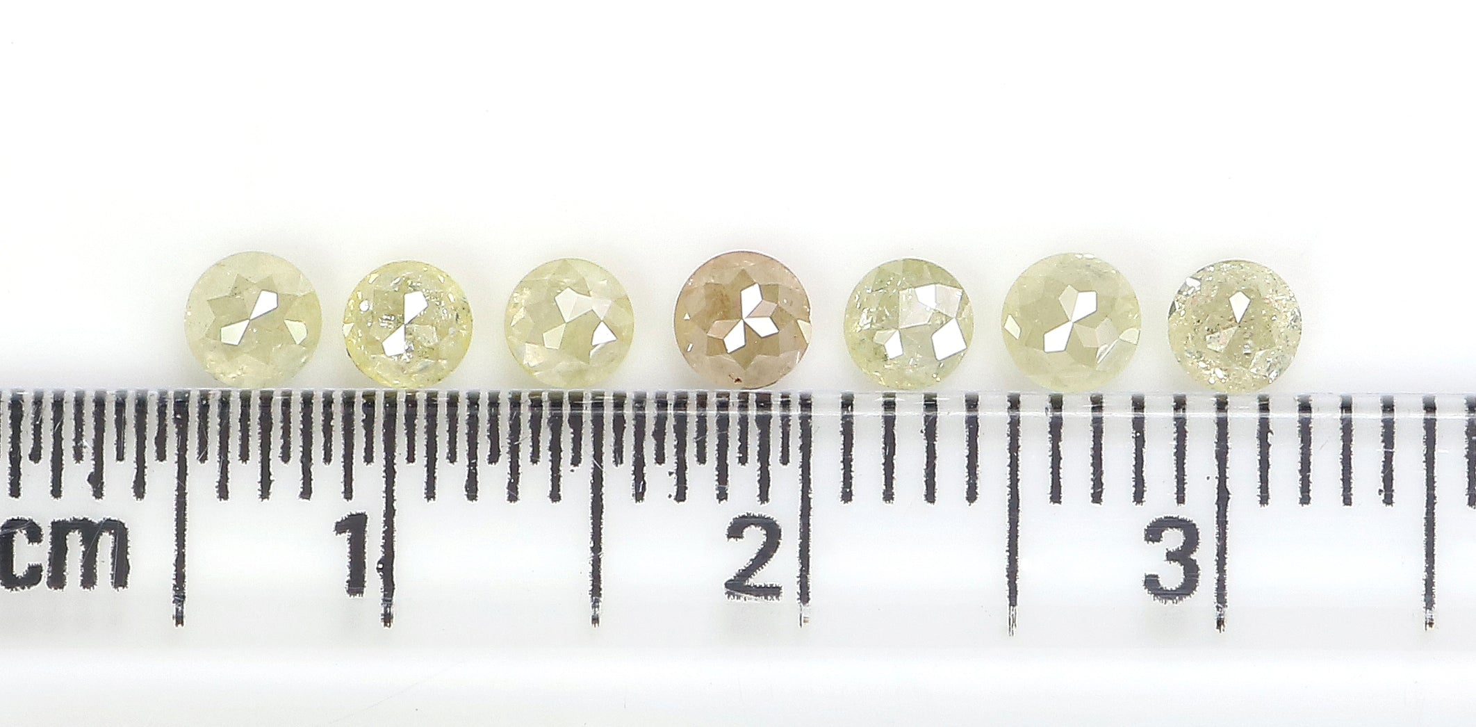 1.27 CT Natural Loose Round Rose Cut Diamond Grey Color Round Shape Diamond 3.35 MM Natural Loose Yellow Color Round Rose Cut Diamond KQ2711
