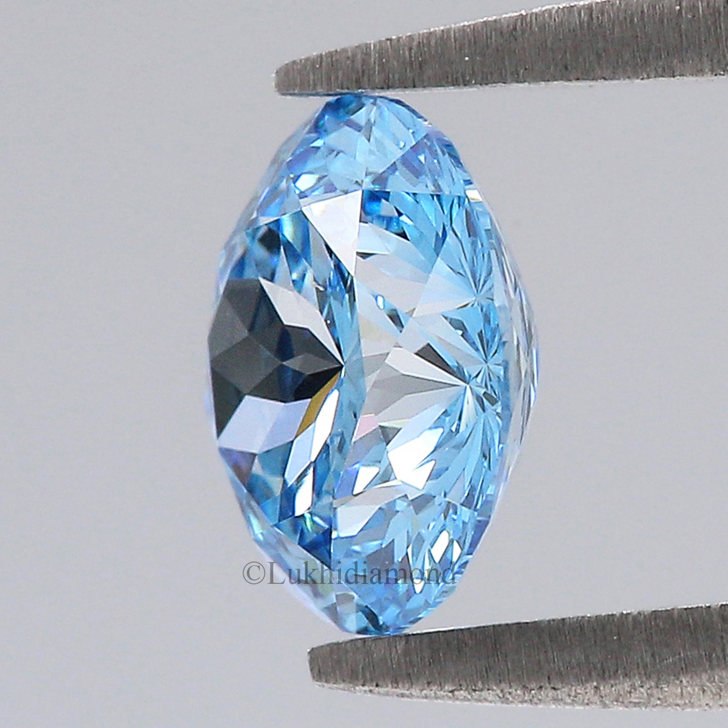 1.39 CT IGI Certified Round Portuguese Cut Diamond Fancy Vivid Blue Color VS1 Clarity Lab Grown Created Round Mixed Cut CVD Diamond L3290