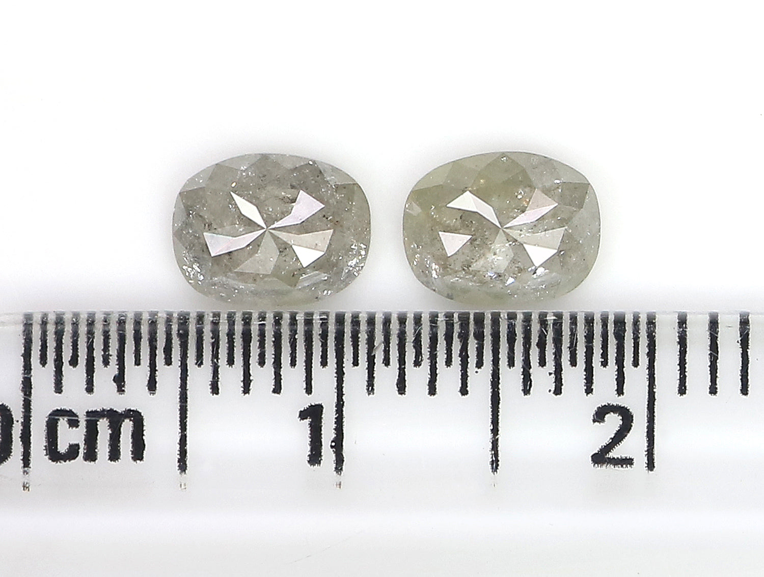 1.30 CT Natural Loose Oval Pair Diamond Grey Color Oval Diamond 6.40 MM Salt And Pepper Oval Rose Cut Diamond Oval Cut Pair Diamond KQ2721
